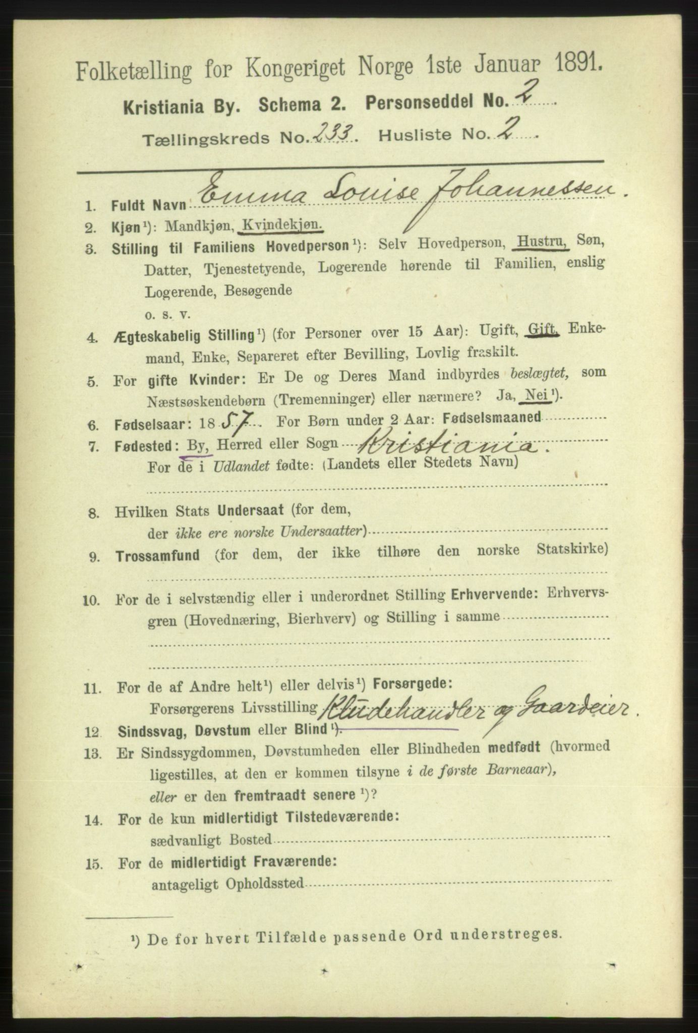 RA, 1891 census for 0301 Kristiania, 1891, p. 143065