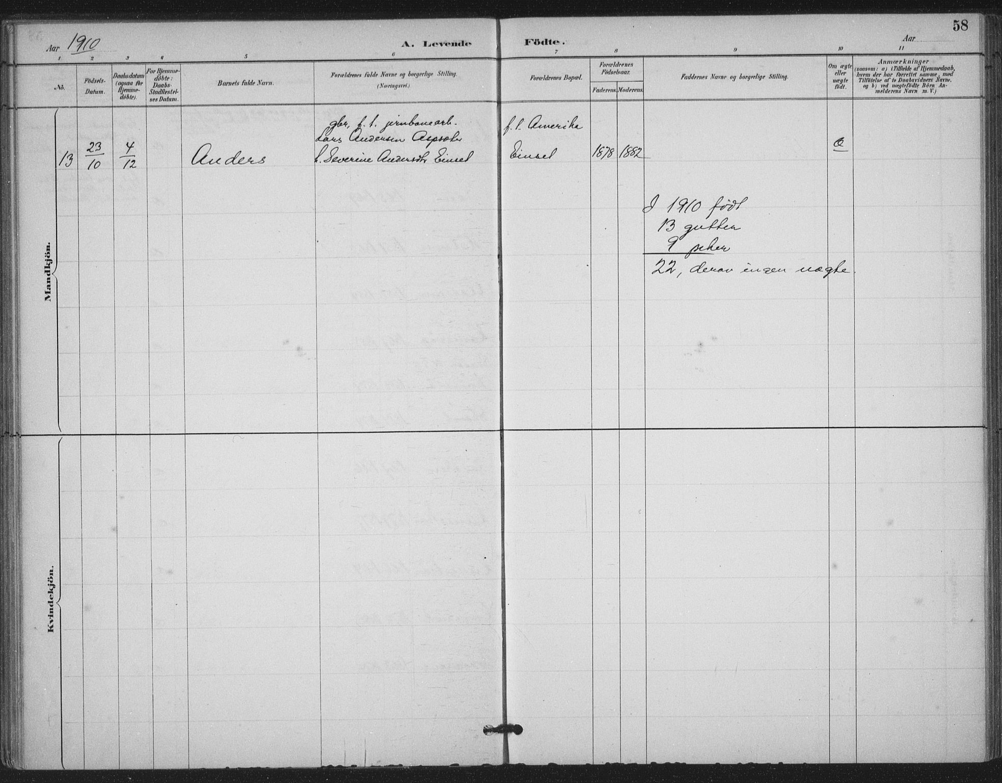 Ministerialprotokoller, klokkerbøker og fødselsregistre - Møre og Romsdal, AV/SAT-A-1454/587/L1000: Parish register (official) no. 587A02, 1887-1910, p. 58