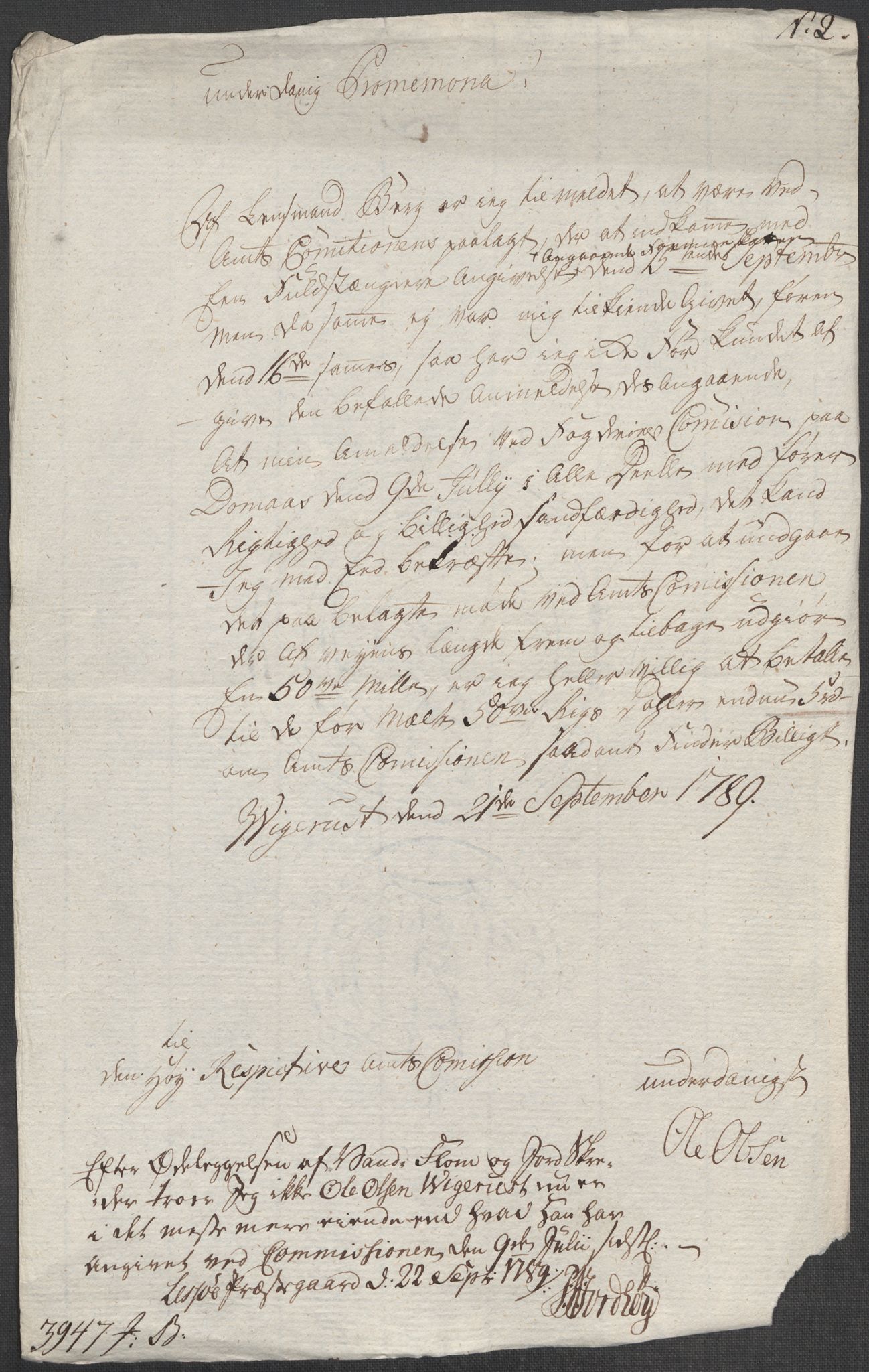 Rentekammeret inntil 1814, Reviderte regnskaper, Mindre regnskaper, AV/RA-EA-4068/Rf/Rfe/L0010: Fosen fogderi, Gudbrandsdalen fogderi, 1789, p. 157