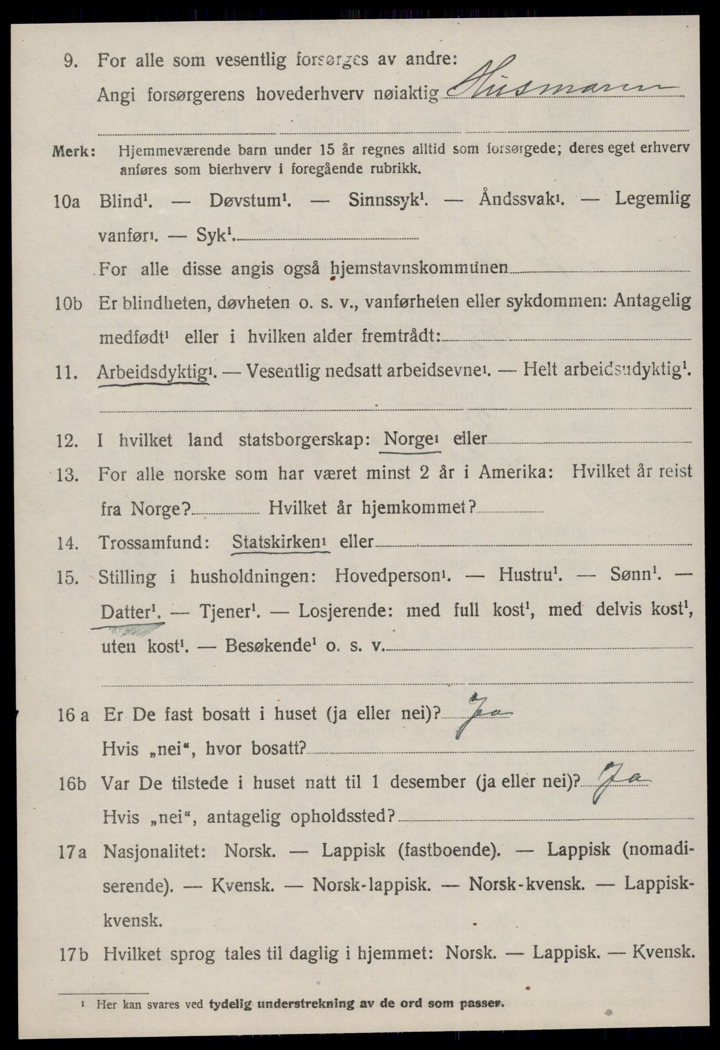 SAT, 1920 census for Stadsbygd, 1920, p. 3857