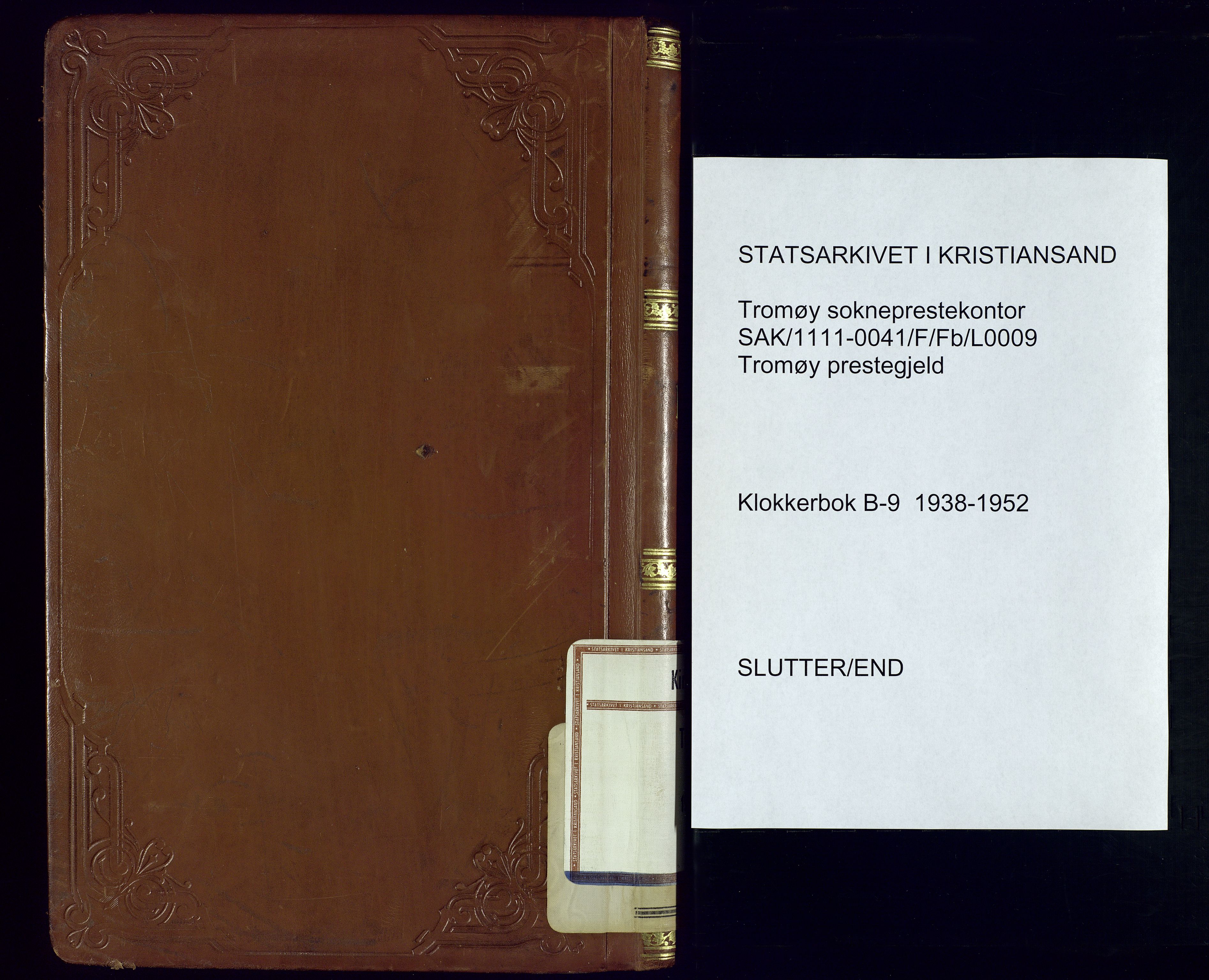 Tromøy sokneprestkontor, AV/SAK-1111-0041/F/Fb/L0009: Parish register (copy) no. B-9, 1938-1952