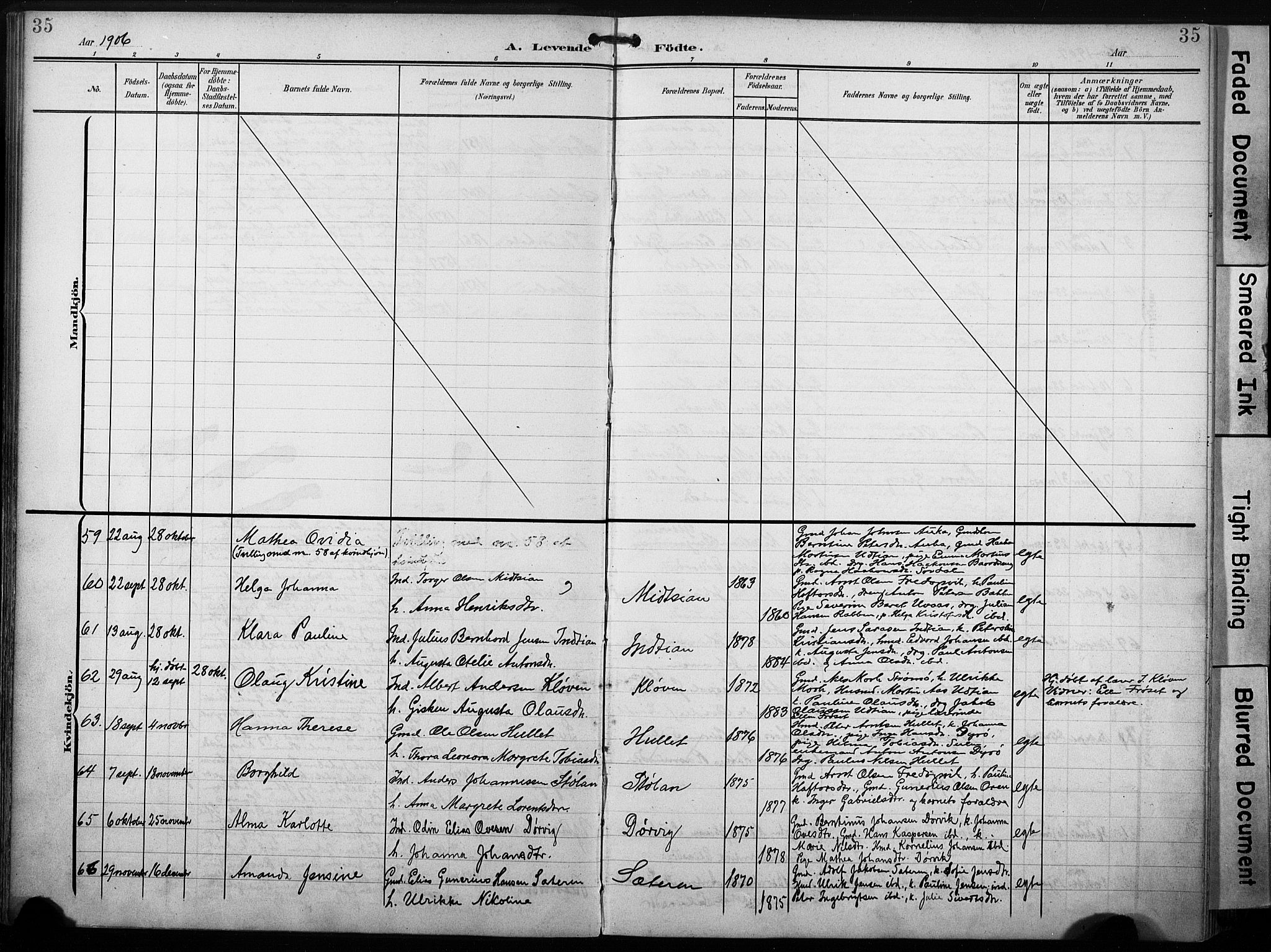 Ministerialprotokoller, klokkerbøker og fødselsregistre - Sør-Trøndelag, AV/SAT-A-1456/640/L0580: Parish register (official) no. 640A05, 1902-1910, p. 35