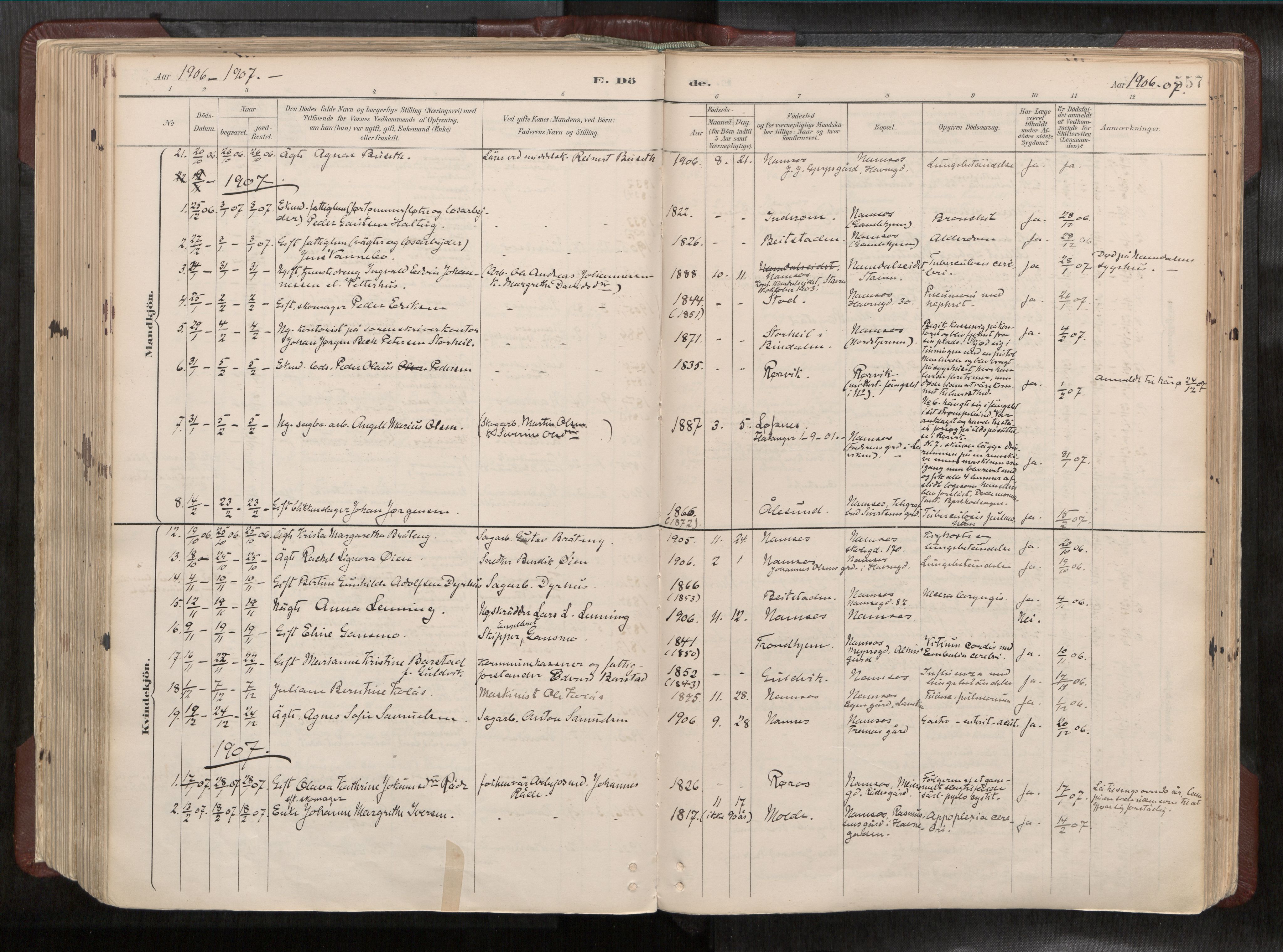 Ministerialprotokoller, klokkerbøker og fødselsregistre - Nord-Trøndelag, SAT/A-1458/768/L0579a: Parish register (official) no. 768A14, 1887-1931, p. 557