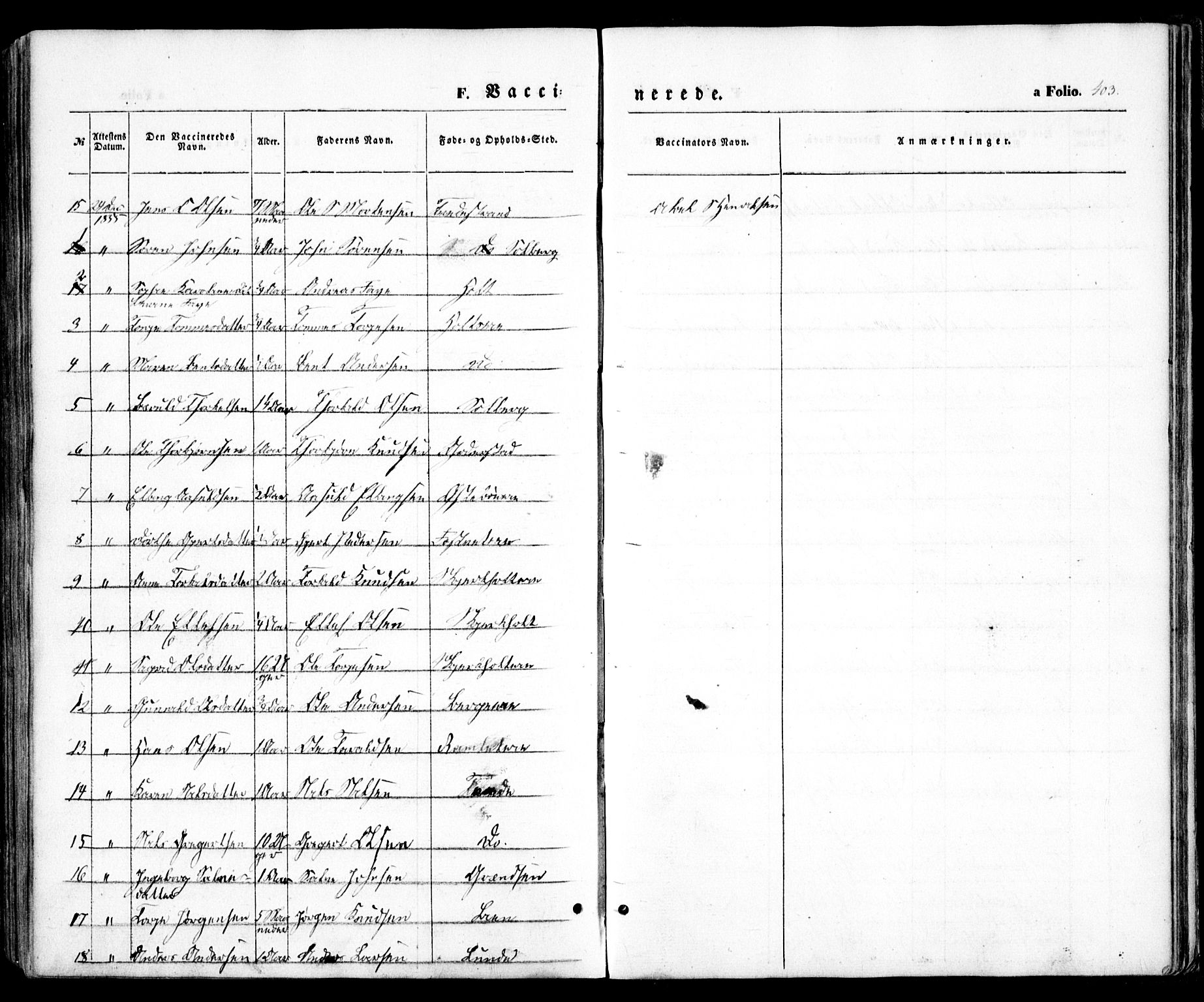 Holt sokneprestkontor, AV/SAK-1111-0021/F/Fa/L0008: Parish register (official) no. A 8, 1849-1860, p. 403