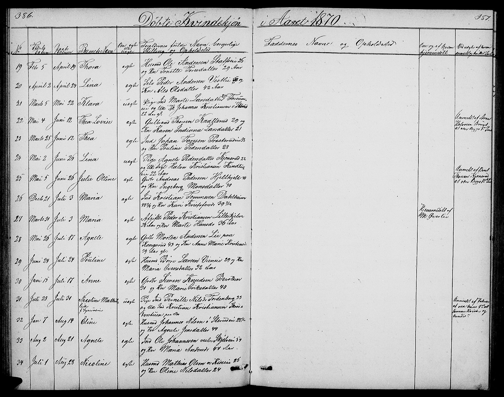 Nes prestekontor, Hedmark, SAH/PREST-020/L/La/L0005: Parish register (copy) no. 5, 1852-1889, p. 386-387