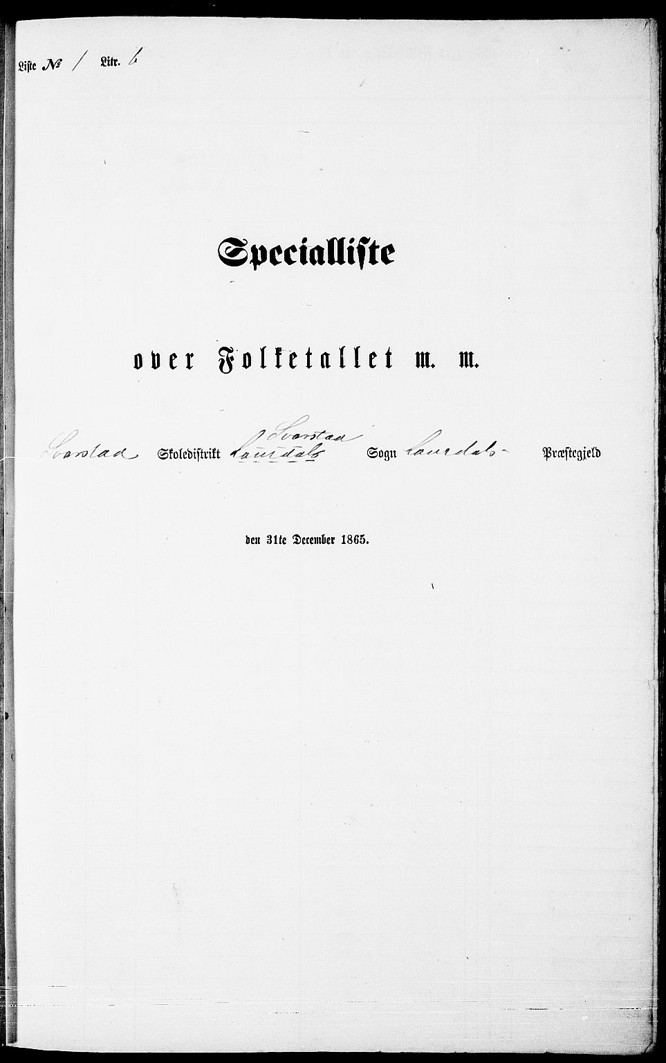 RA, 1865 census for Lardal, 1865, p. 23