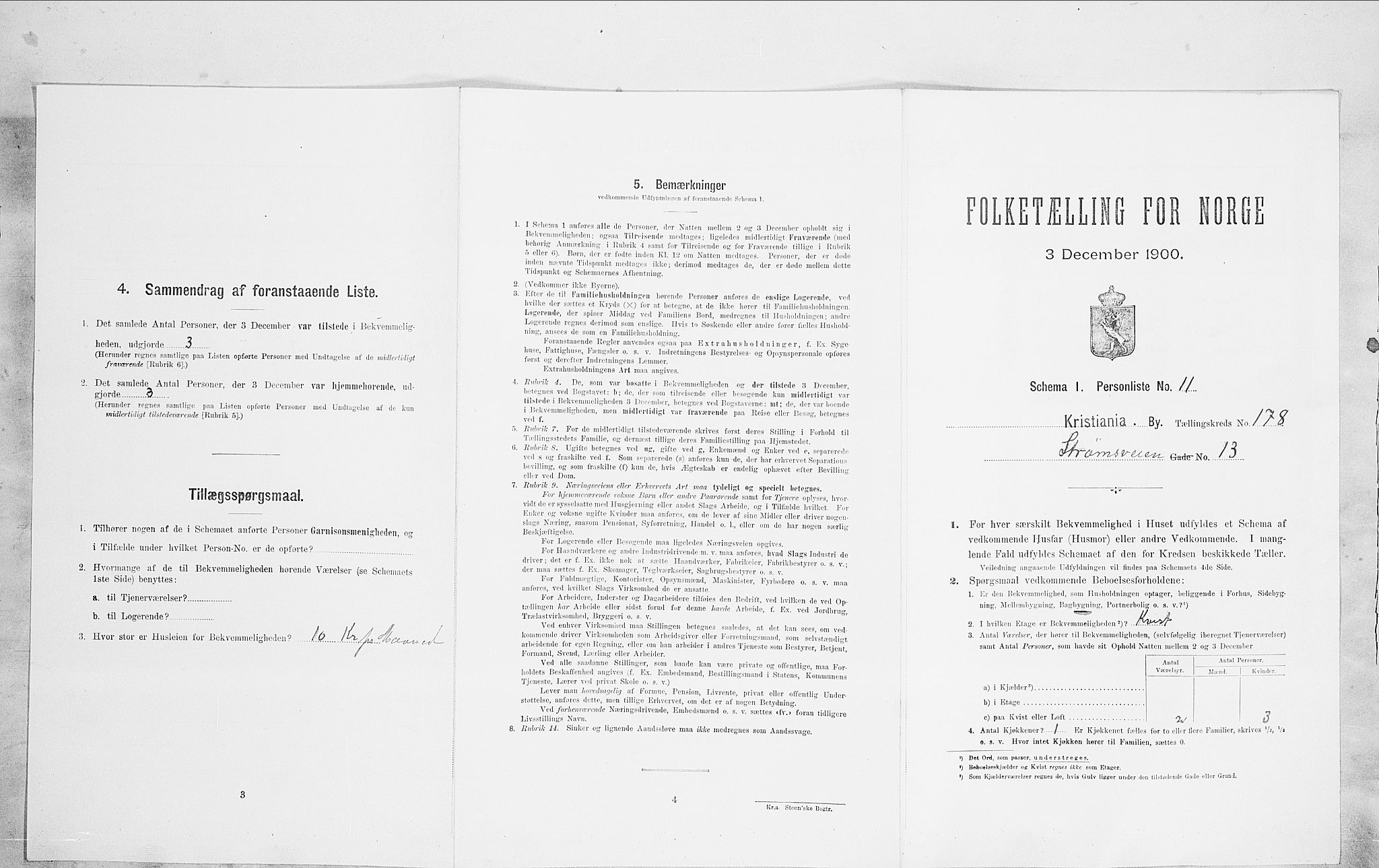 SAO, 1900 census for Kristiania, 1900, p. 93165