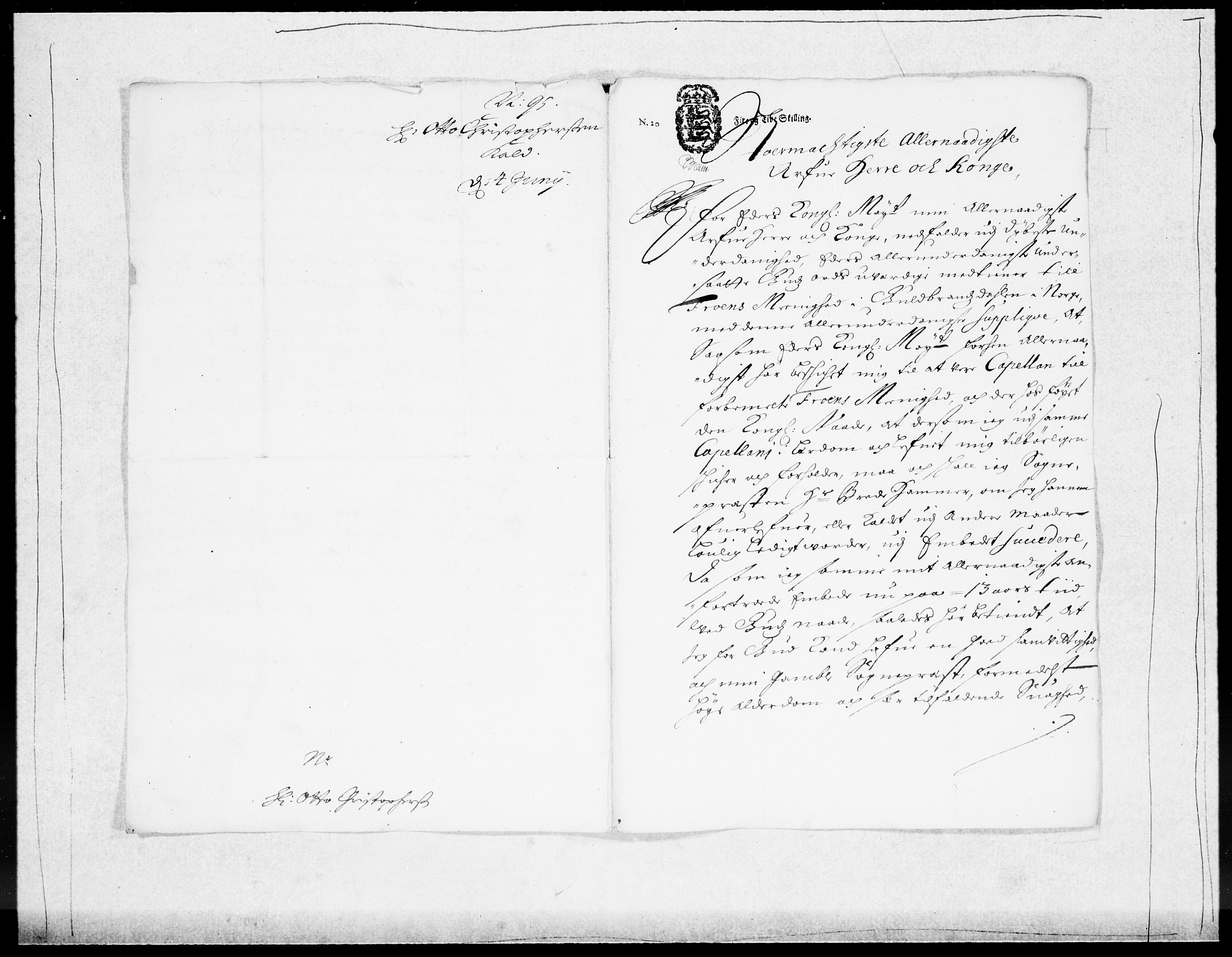 Danske Kanselli 1572-1799, RA/EA-3023/F/Fc/Fcc/Fcca/L0046: Norske innlegg 1572-1799, 1693-1695, p. 307