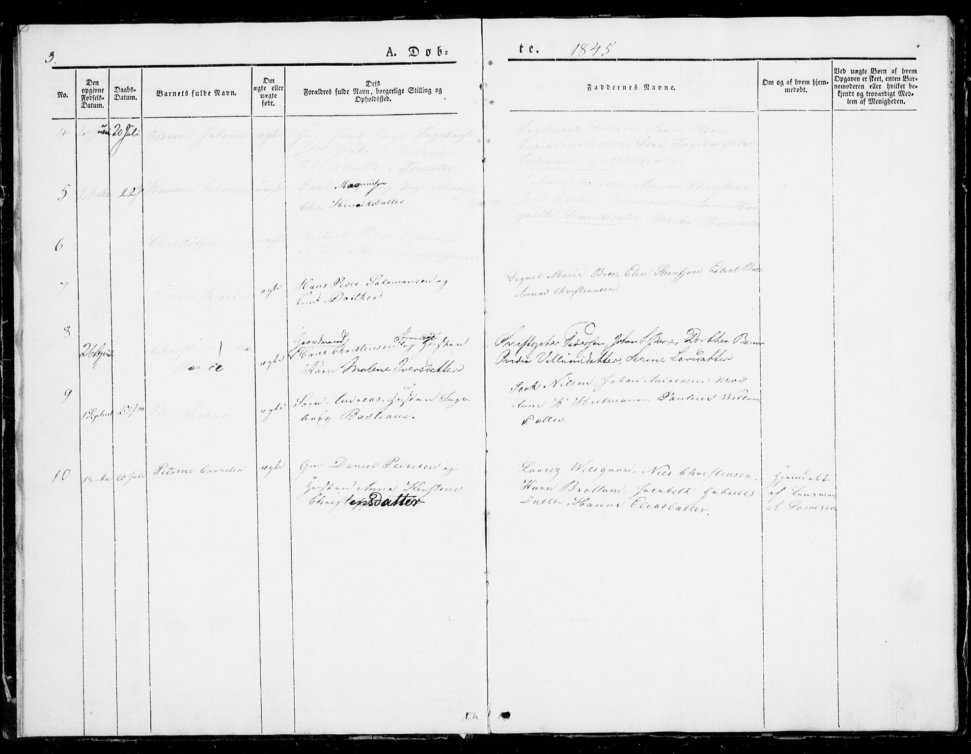 Berg sokneprestkontor, AV/SATØ-S-1318/G/Ga/Gab/L0001klokker: Parish register (copy) no. 1, 1843-1851, p. 3