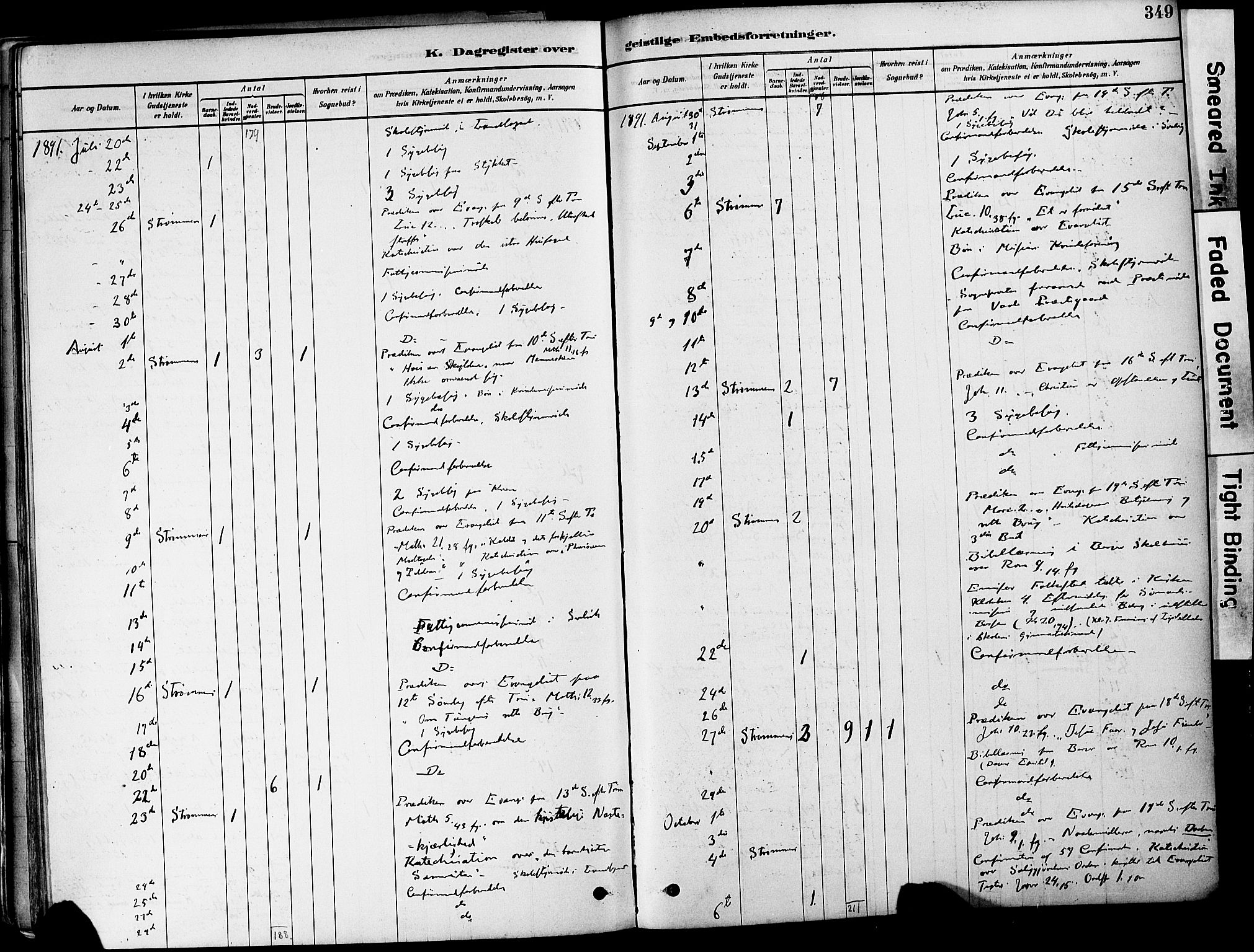 Strømm kirkebøker, AV/SAKO-A-322/F/Fa/L0004: Parish register (official) no. I 4, 1878-1899, p. 349