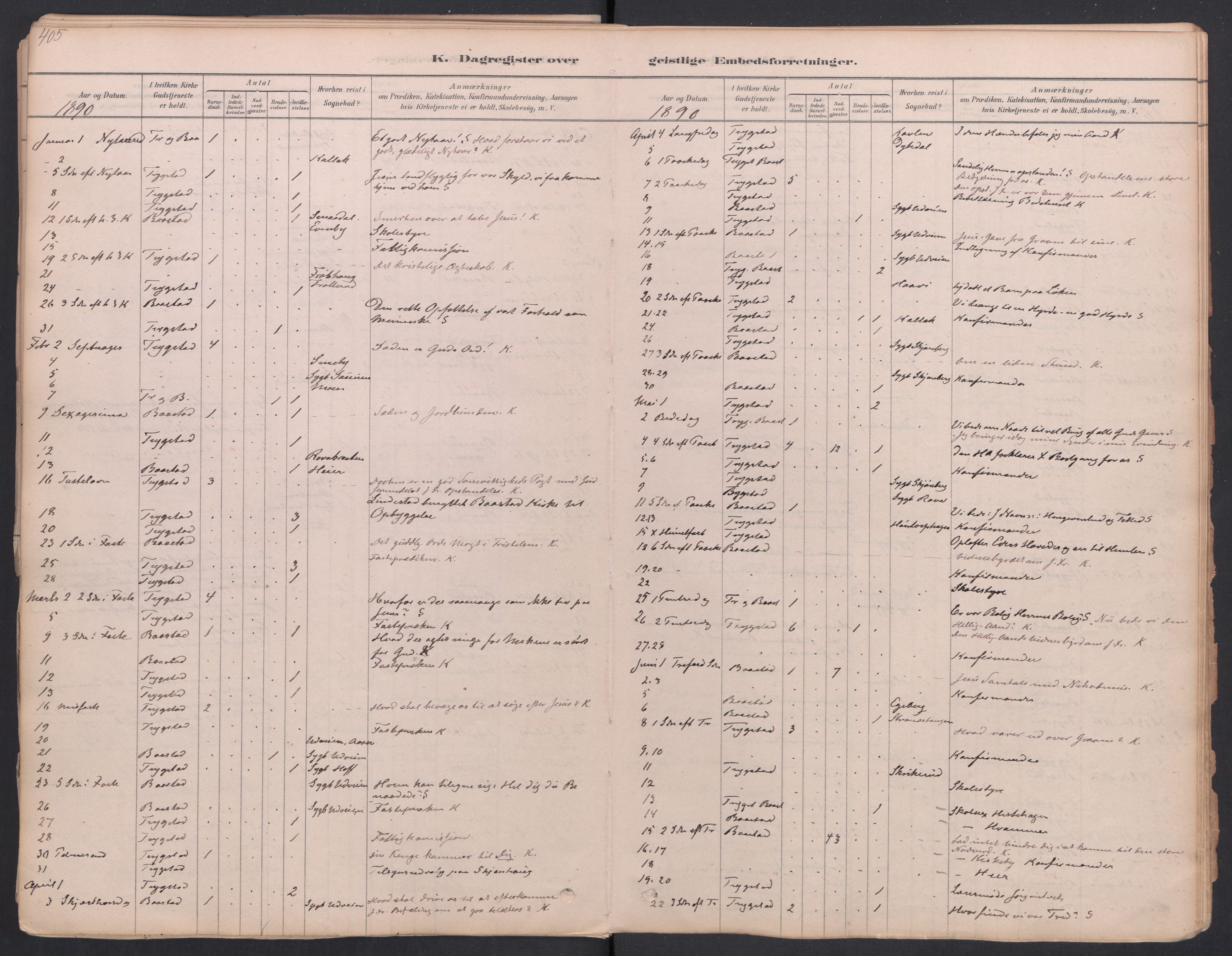 Trøgstad prestekontor Kirkebøker, AV/SAO-A-10925/F/Fa/L0010: Parish register (official) no. I 10, 1878-1898, p. 405