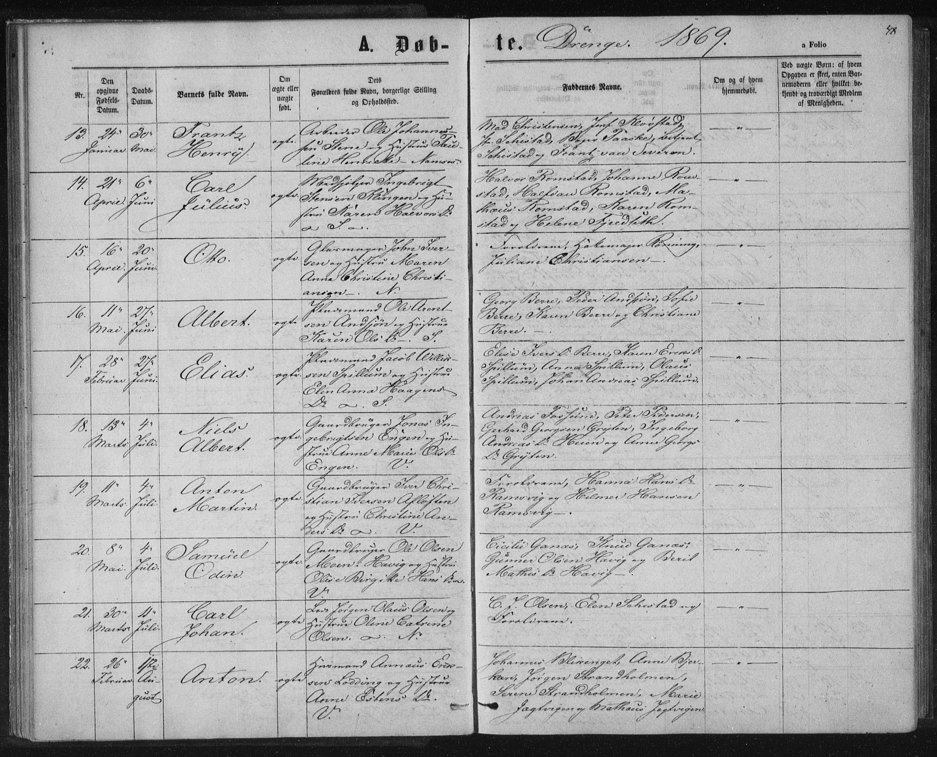 Ministerialprotokoller, klokkerbøker og fødselsregistre - Nord-Trøndelag, SAT/A-1458/768/L0570: Parish register (official) no. 768A05, 1865-1874, p. 48