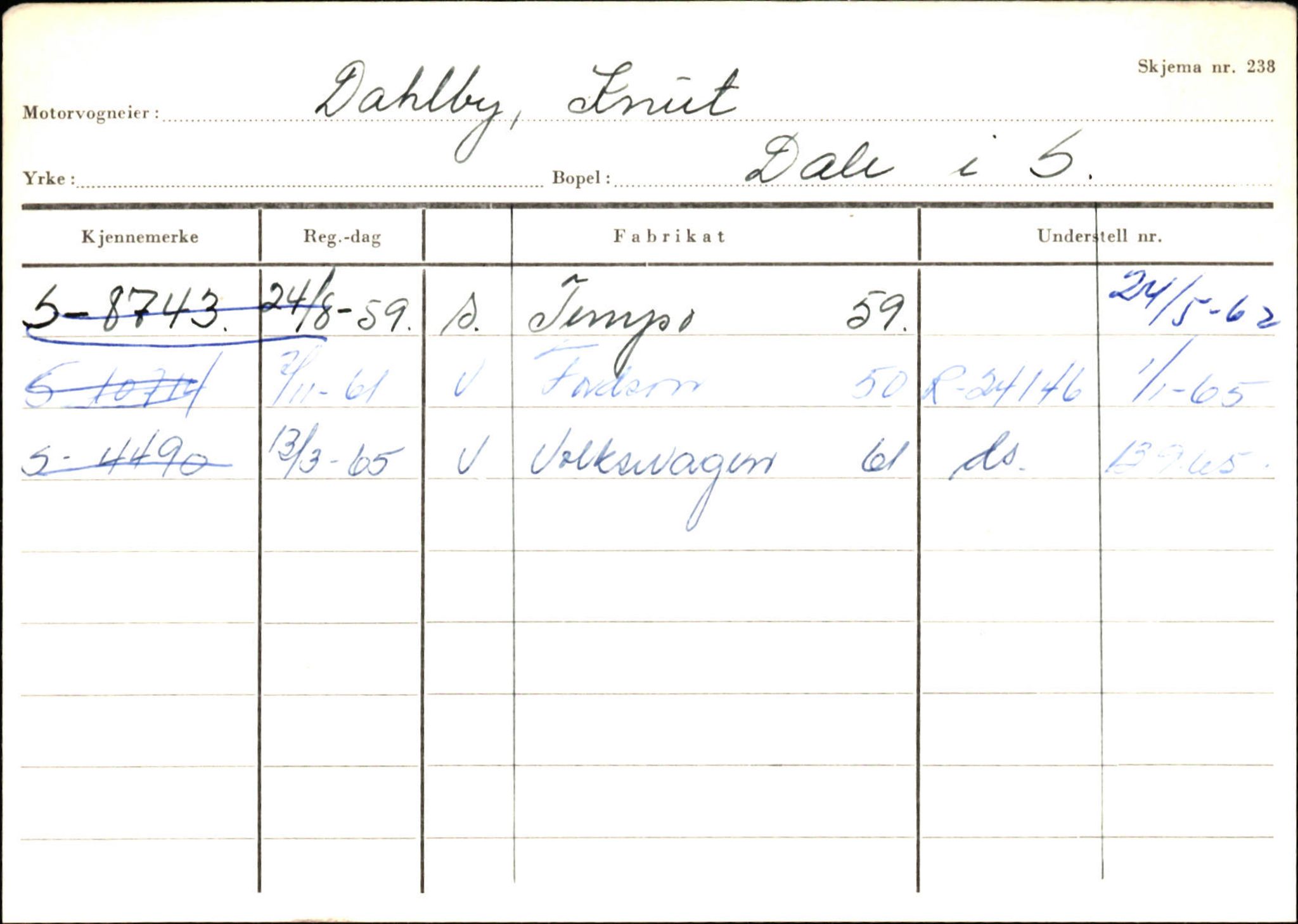 Statens vegvesen, Sogn og Fjordane vegkontor, SAB/A-5301/4/F/L0125: Eigarregister Sogndal V-Å. Aurland A-Å. Fjaler A-N, 1945-1975, p. 1527