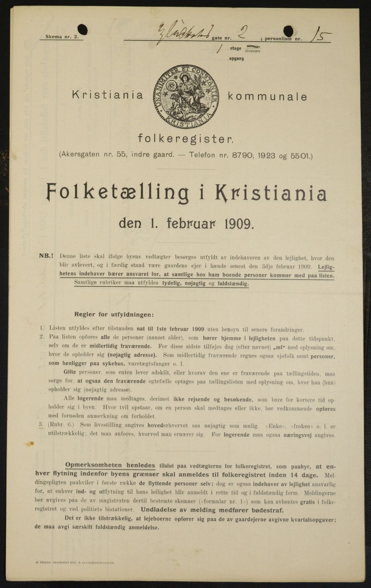 OBA, Municipal Census 1909 for Kristiania, 1909, p. 26665