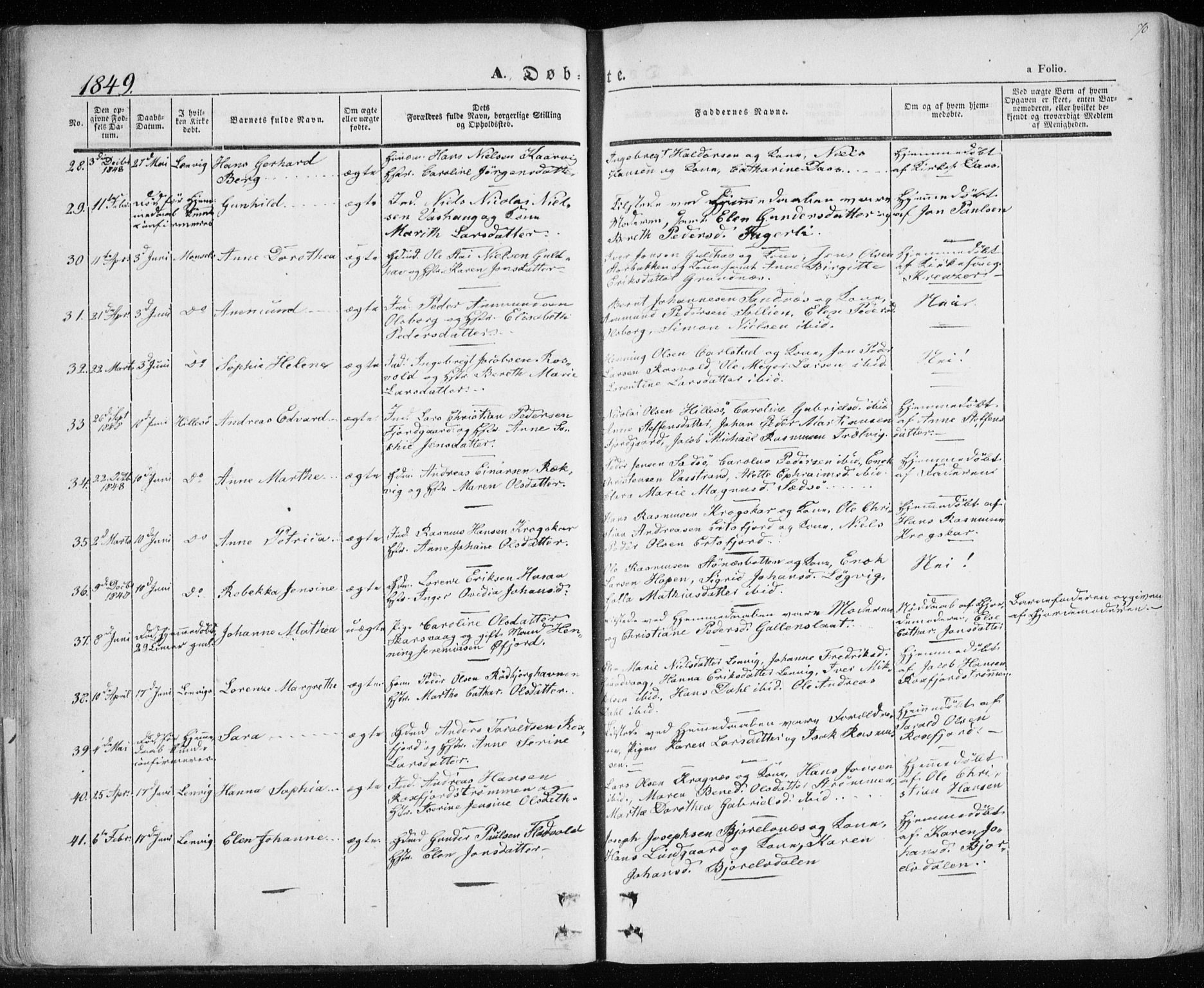 Lenvik sokneprestembete, SATØ/S-1310/H/Ha/Haa/L0006kirke: Parish register (official) no. 6, 1845-1854, p. 70