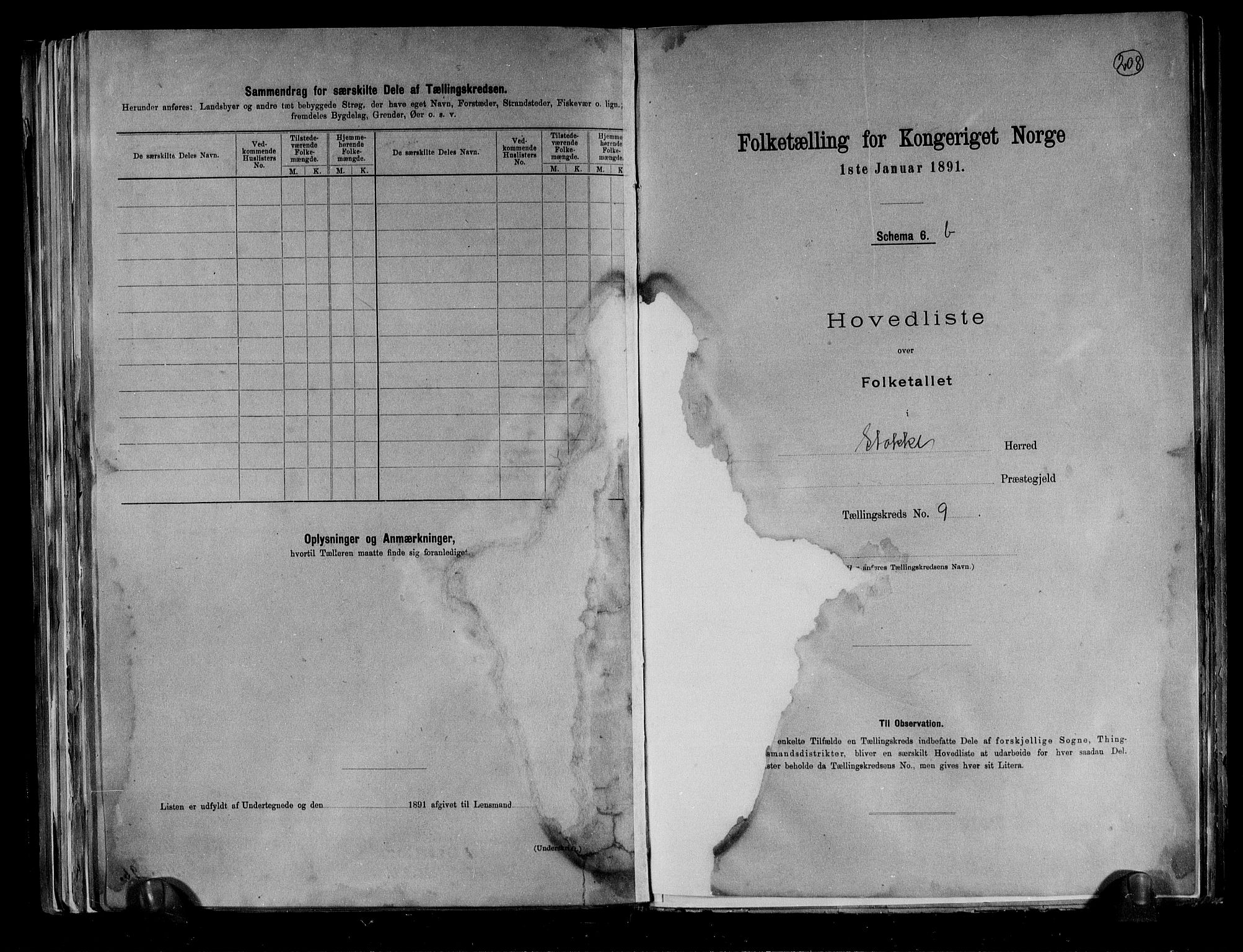 RA, 1891 census for 0720 Stokke, 1891, p. 35