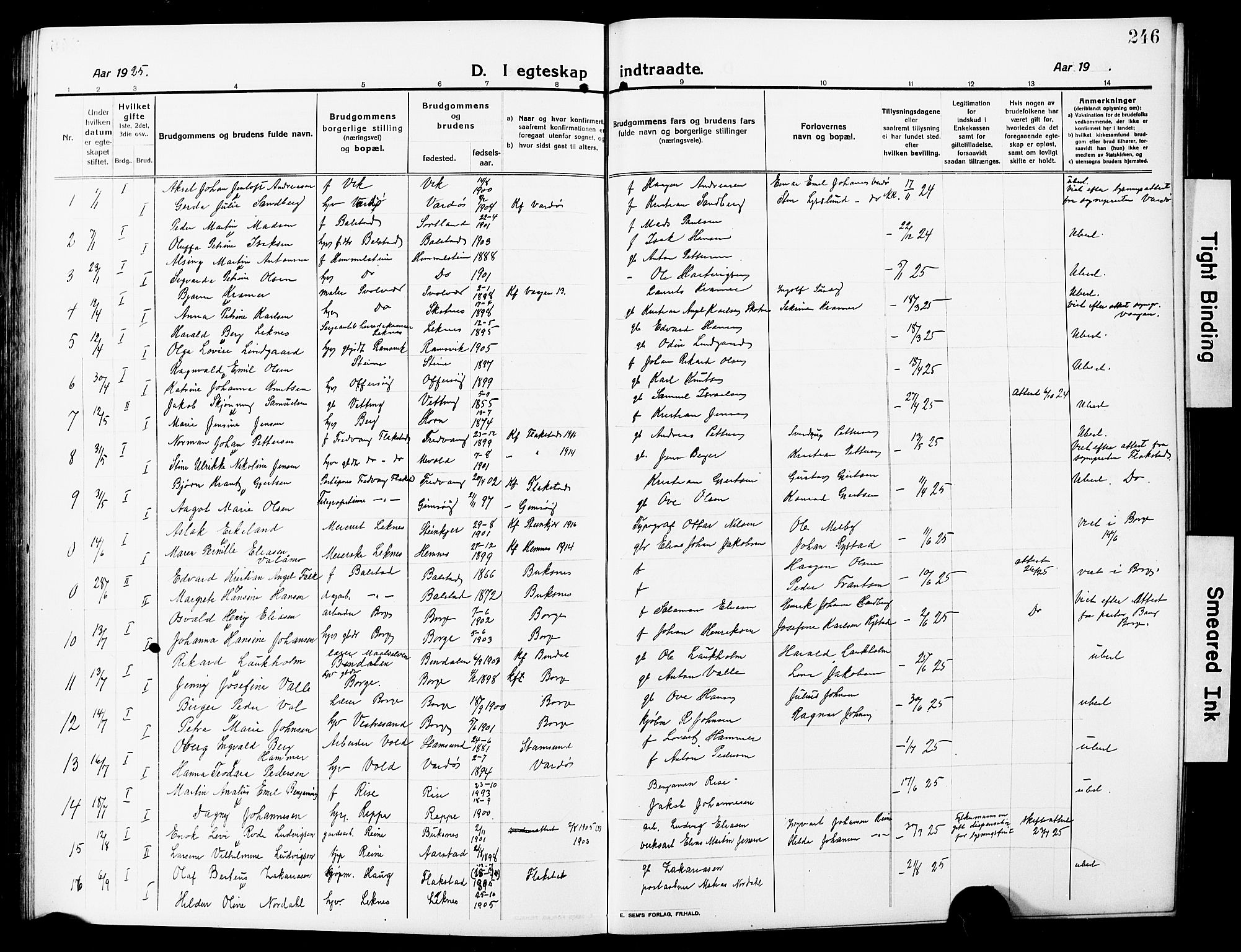 Ministerialprotokoller, klokkerbøker og fødselsregistre - Nordland, SAT/A-1459/881/L1169: Parish register (copy) no. 881C06, 1912-1930, p. 246