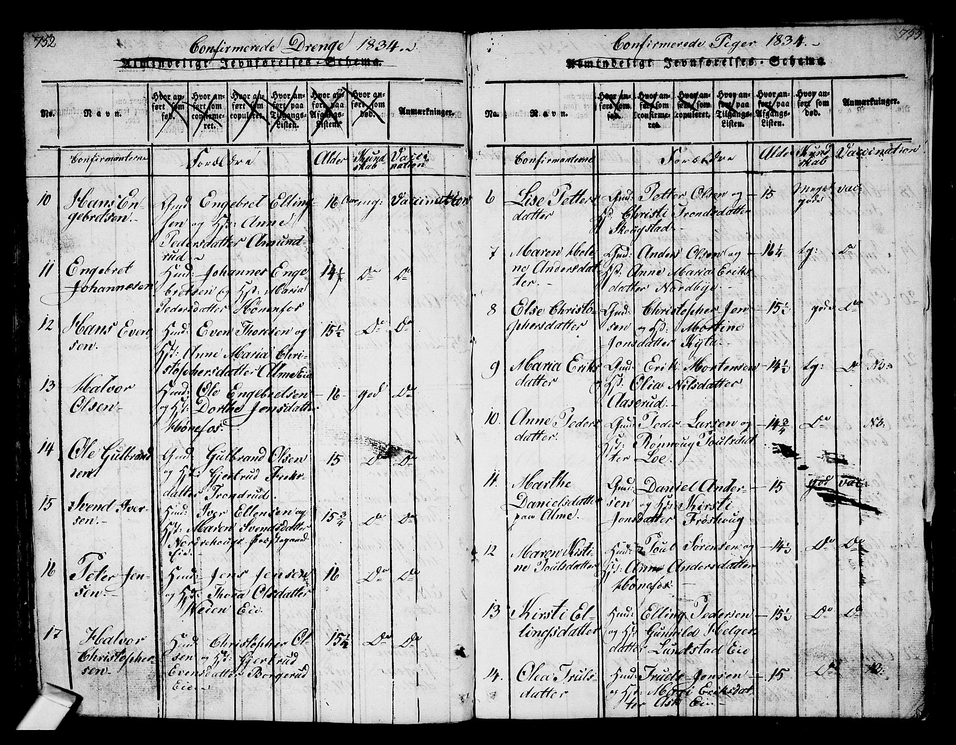 Norderhov kirkebøker, AV/SAKO-A-237/G/Ga/L0002: Parish register (copy) no. I 2, 1814-1867, p. 752-753