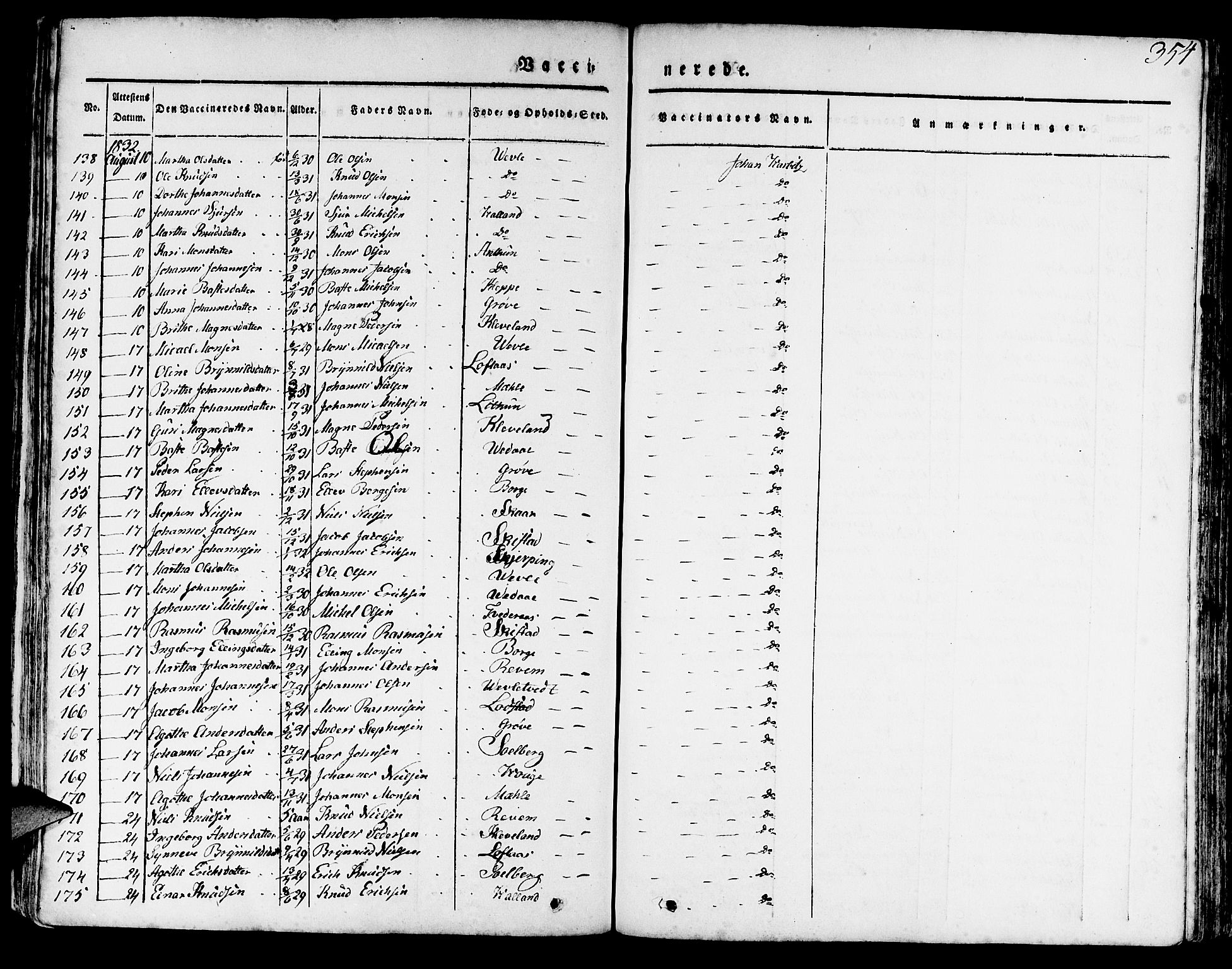 Haus sokneprestembete, AV/SAB-A-75601/H/Haa: Parish register (official) no. A 14, 1827-1838, p. 354