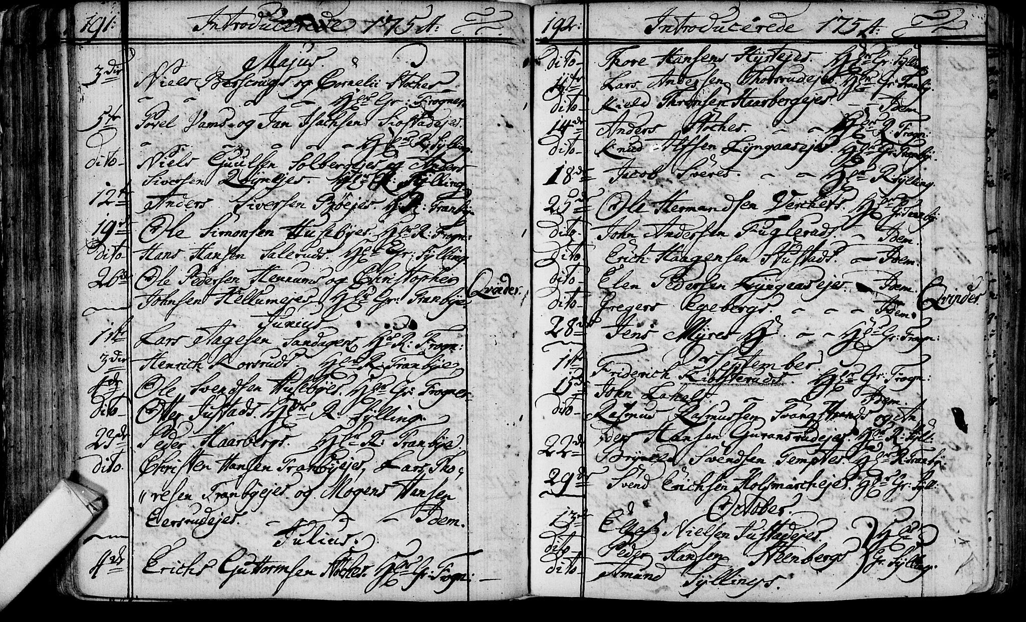 Lier kirkebøker, AV/SAKO-A-230/F/Fa/L0004: Parish register (official) no. I 4, 1749-1764, p. 191-192