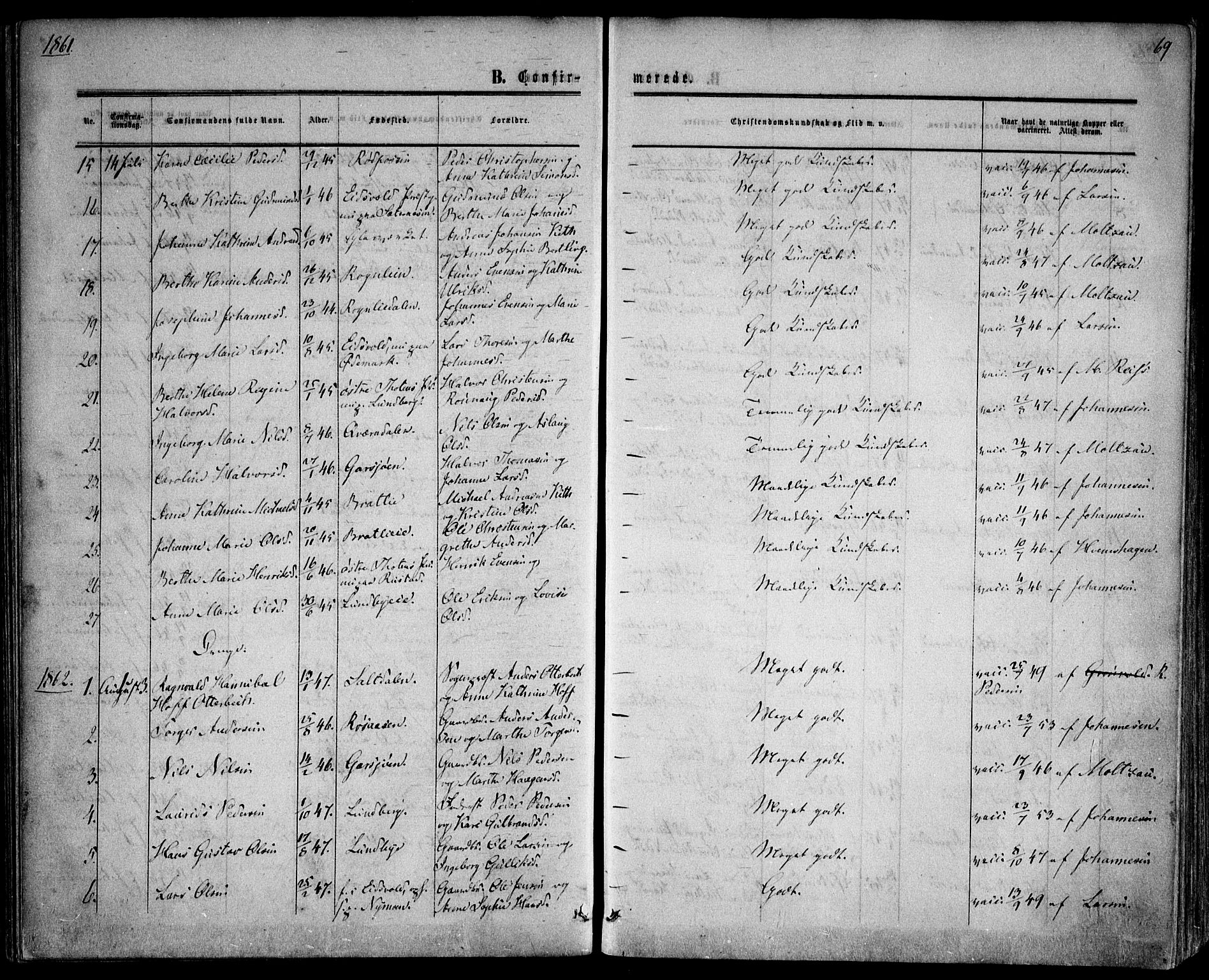 Hurdal prestekontor Kirkebøker, AV/SAO-A-10889/F/Fa/L0006: Parish register (official) no. I 6, 1860-1877, p. 69