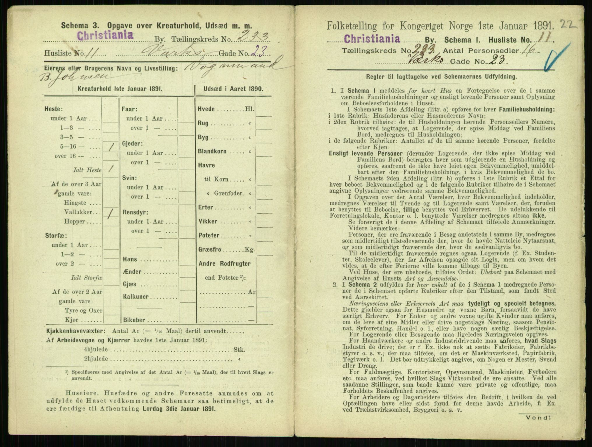 RA, 1891 census for 0301 Kristiania, 1891, p. 143056