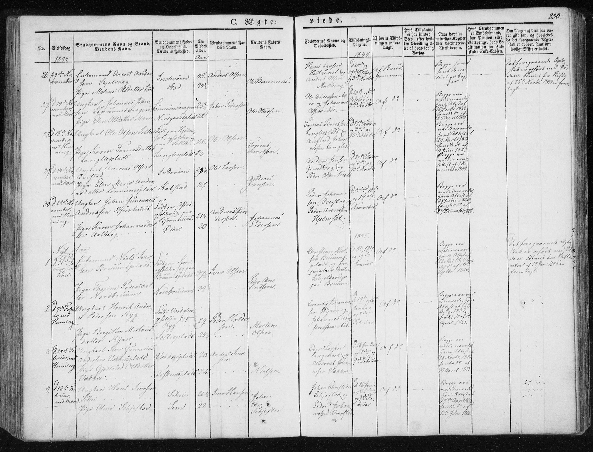 Ministerialprotokoller, klokkerbøker og fødselsregistre - Nord-Trøndelag, AV/SAT-A-1458/735/L0339: Parish register (official) no. 735A06 /1, 1836-1848, p. 230