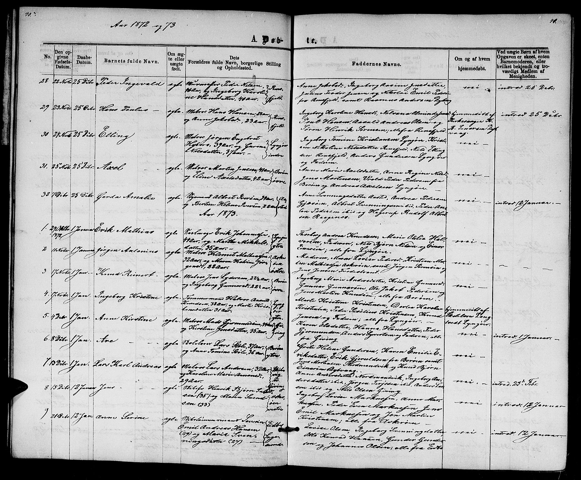 Dypvåg sokneprestkontor, AV/SAK-1111-0007/F/Fb/Fba/L0012: Parish register (copy) no. B 12, 1872-1886, p. 40-41