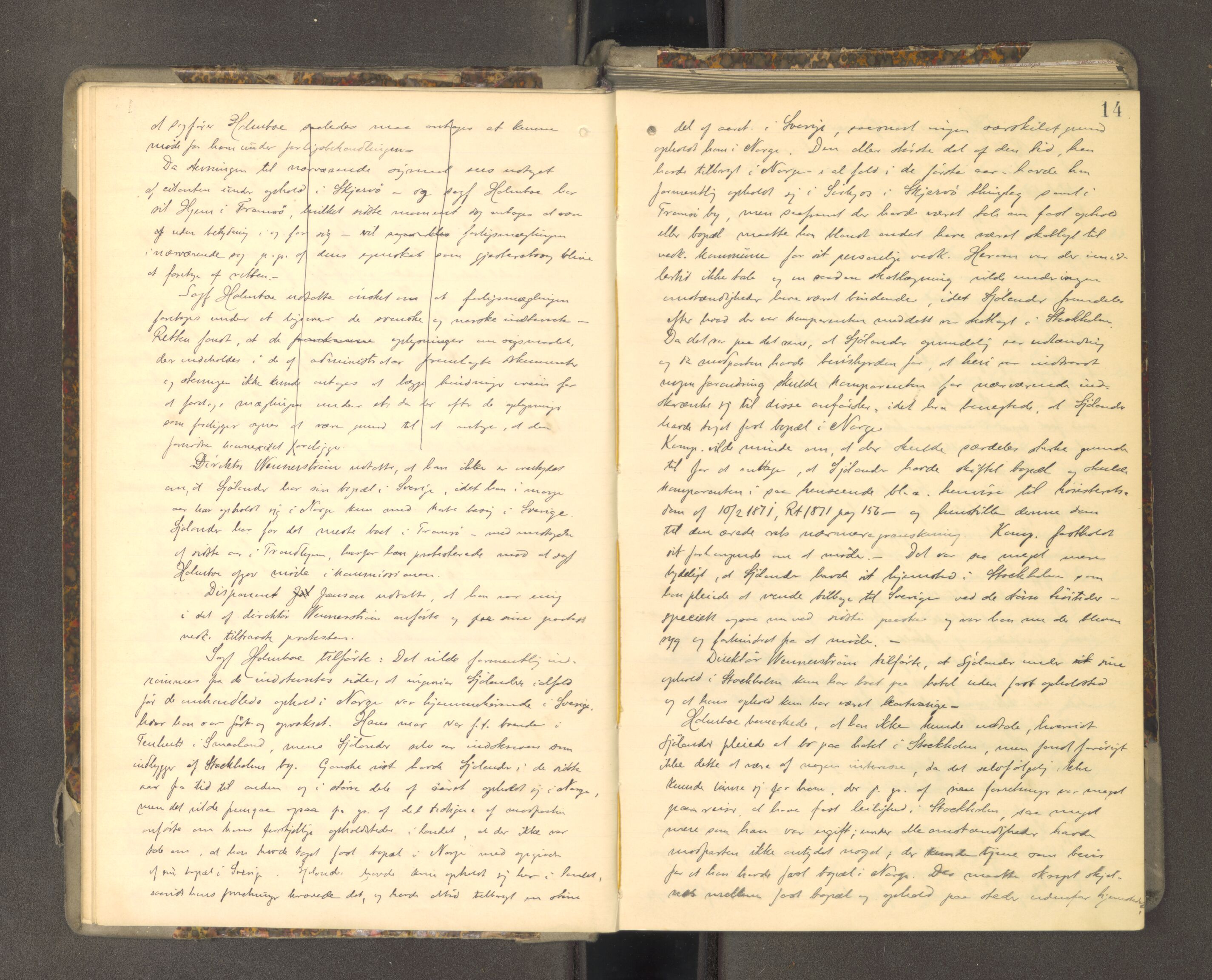 Tromsø sorenskriveri 1855-, AV/SATØ-S-0050/F/Fe/L0139: Ekstrarettsprotokoll, 1905-1909, p. 13b-14a