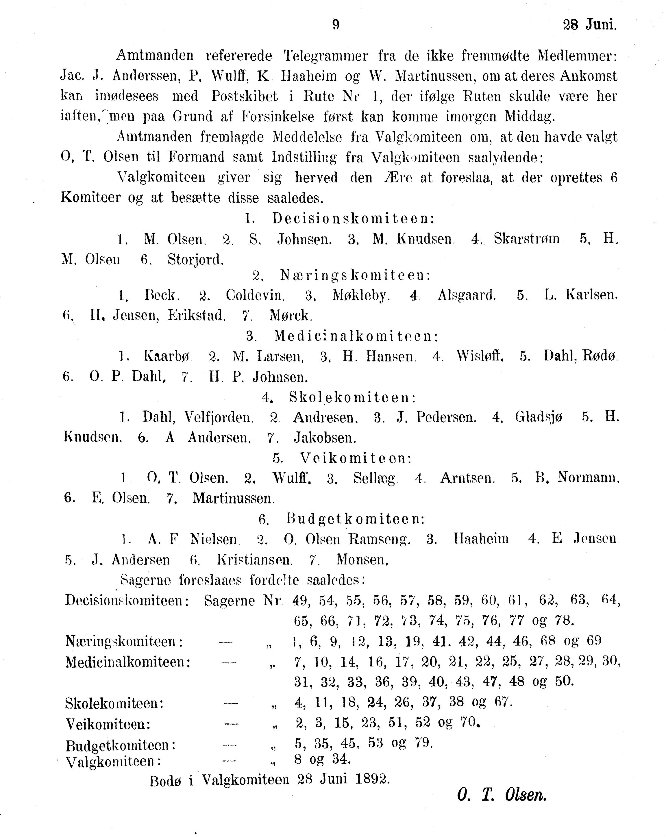 Nordland Fylkeskommune. Fylkestinget, AIN/NFK-17/176/A/Ac/L0016: Fylkestingsforhandlinger 1891-1893, 1891-1893