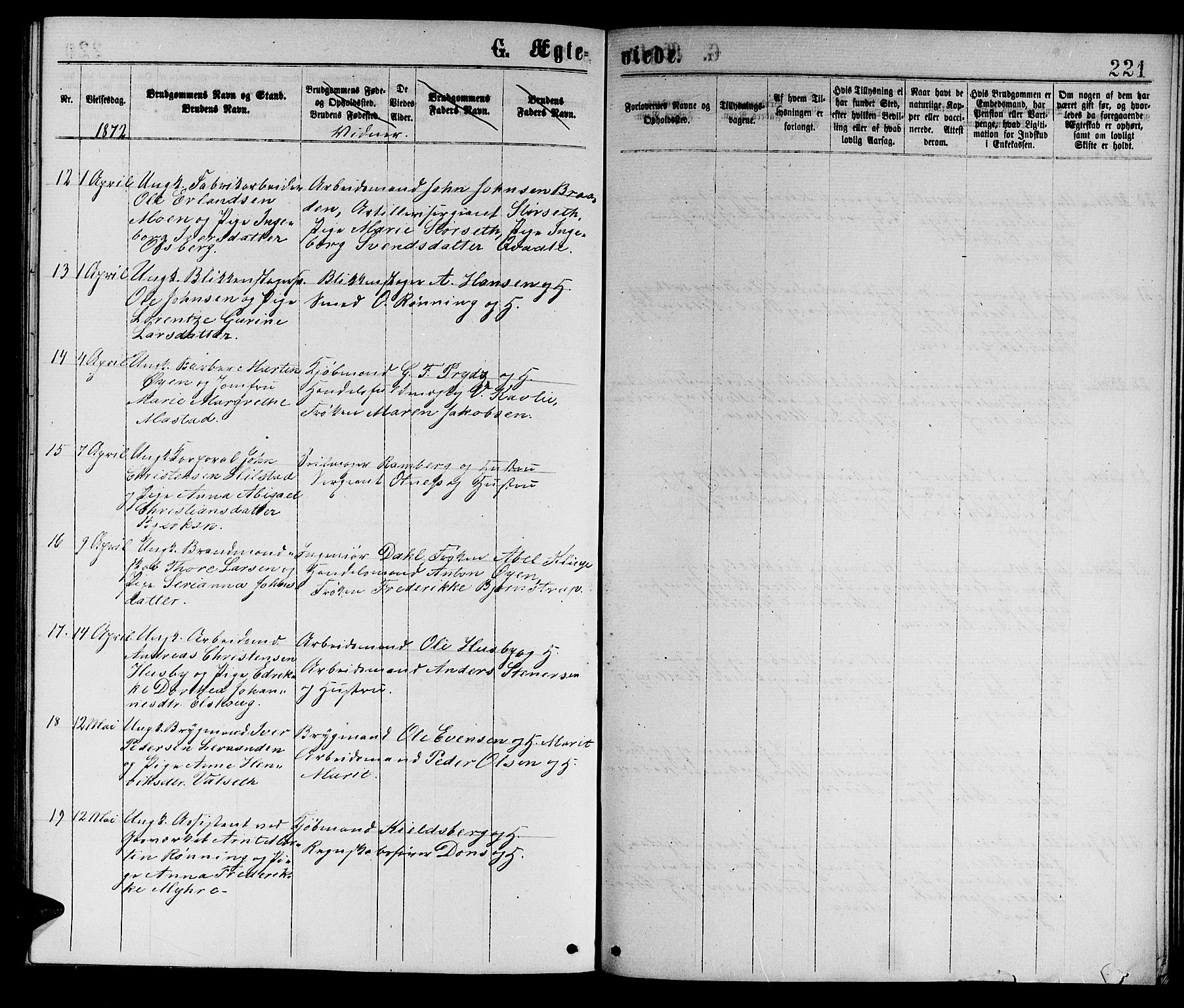 Ministerialprotokoller, klokkerbøker og fødselsregistre - Sør-Trøndelag, SAT/A-1456/601/L0088: Parish register (copy) no. 601C06, 1870-1878, p. 221