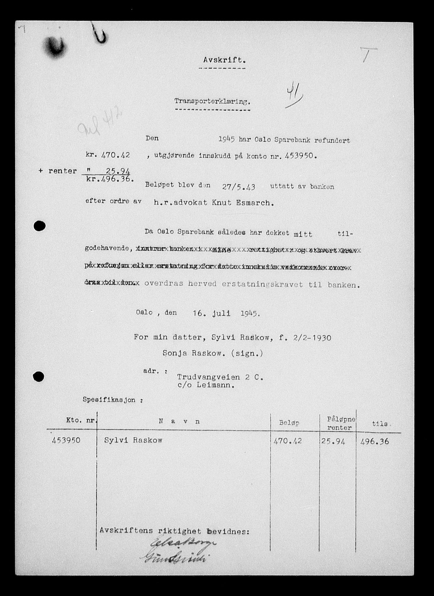 Justisdepartementet, Tilbakeføringskontoret for inndratte formuer, RA/S-1564/H/Hc/Hcc/L0972: --, 1945-1947, p. 172