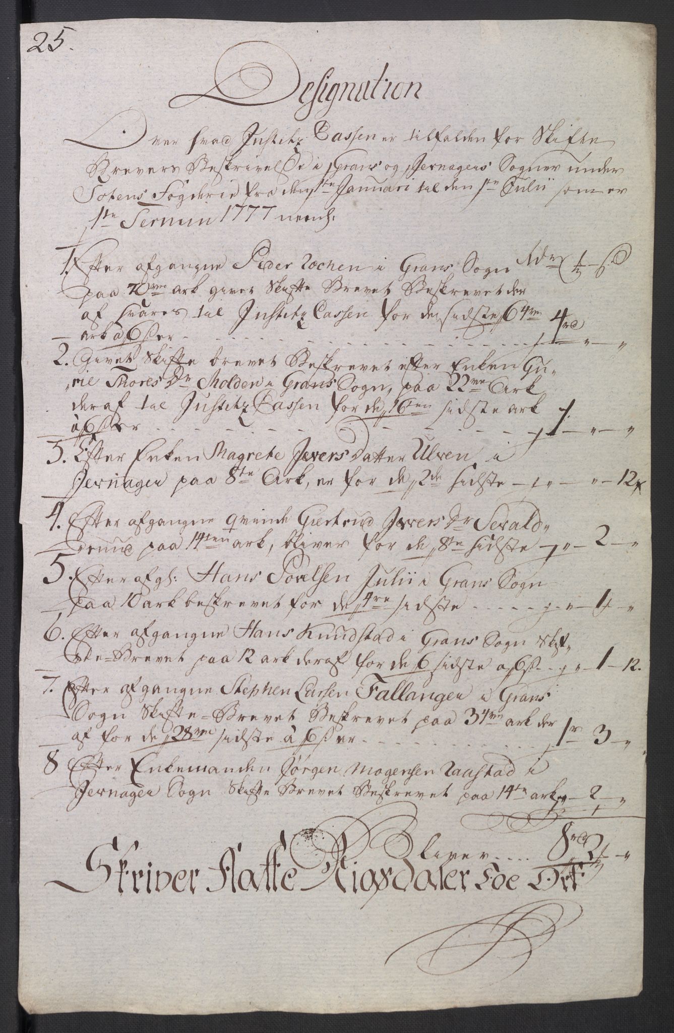 Rentekammeret inntil 1814, Reviderte regnskaper, Mindre regnskaper, AV/RA-EA-4068/Rb/L0014: Opplands amt, 1771-1779, p. 883