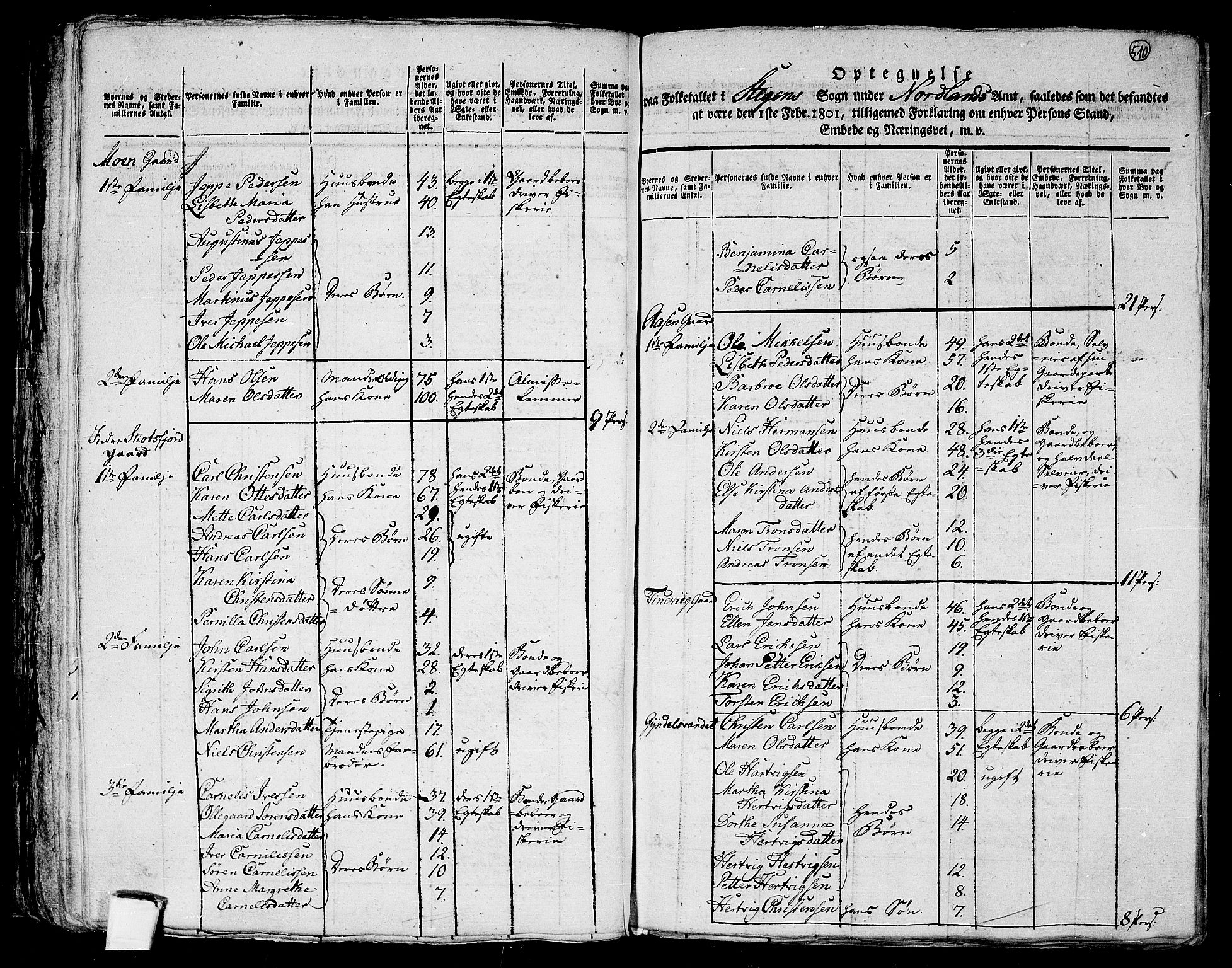 RA, 1801 census for 1848P Steigen, 1801, p. 509b-510a