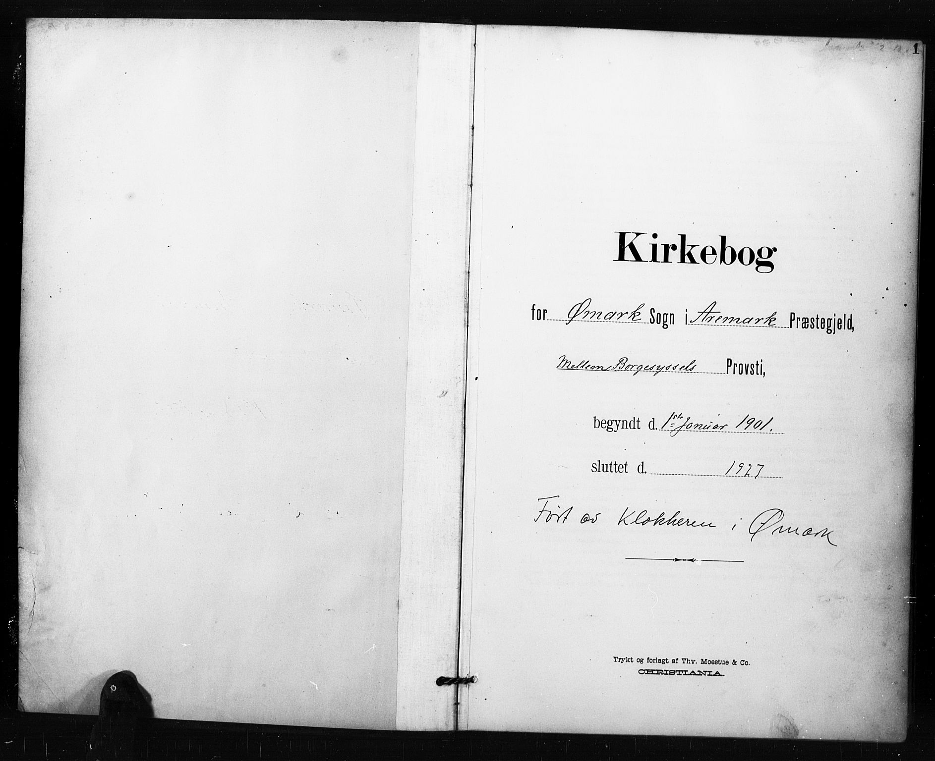 Aremark prestekontor Kirkebøker, SAO/A-10899/G/Gb/L0001: Parish register (copy) no. II 1, 1901-1927, p. 1