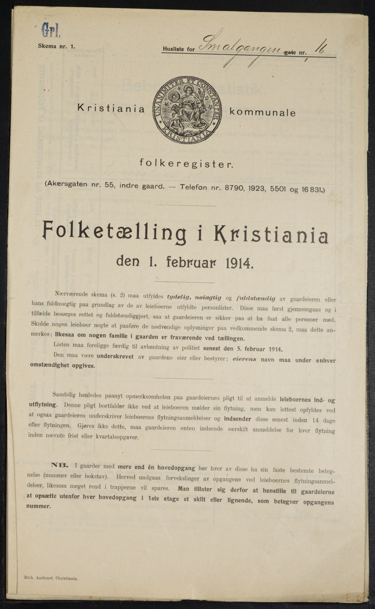 OBA, Municipal Census 1914 for Kristiania, 1914, p. 96939