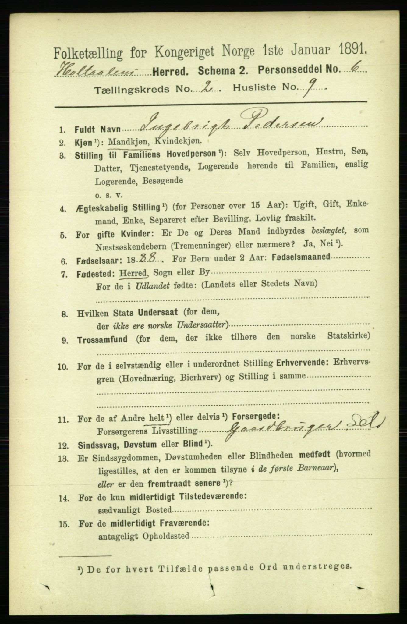 RA, 1891 census for 1645 Haltdalen, 1891, p. 749