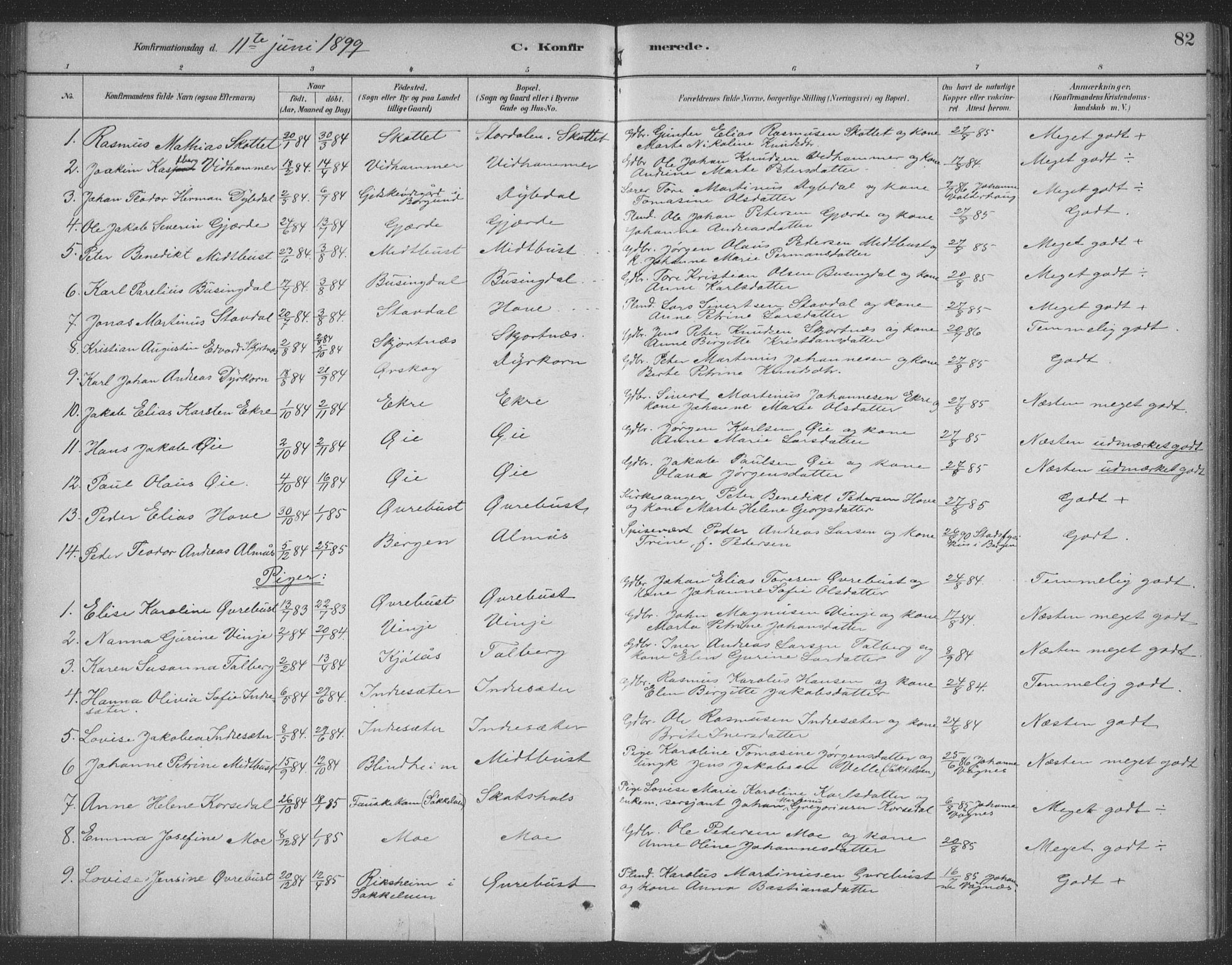 Ministerialprotokoller, klokkerbøker og fødselsregistre - Møre og Romsdal, SAT/A-1454/521/L0299: Parish register (official) no. 521A01, 1882-1907, p. 82
