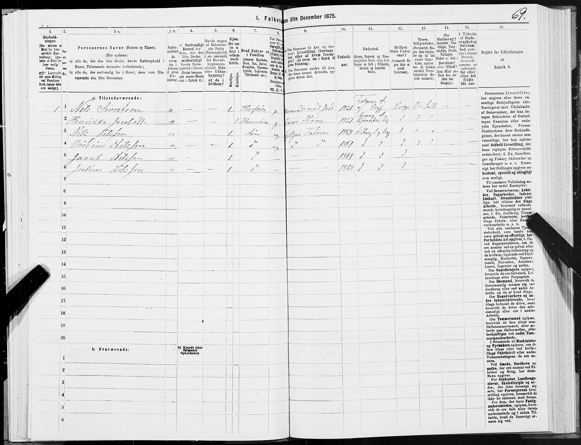 SAT, 1875 census for 1820P Alstahaug, 1875, p. 1069