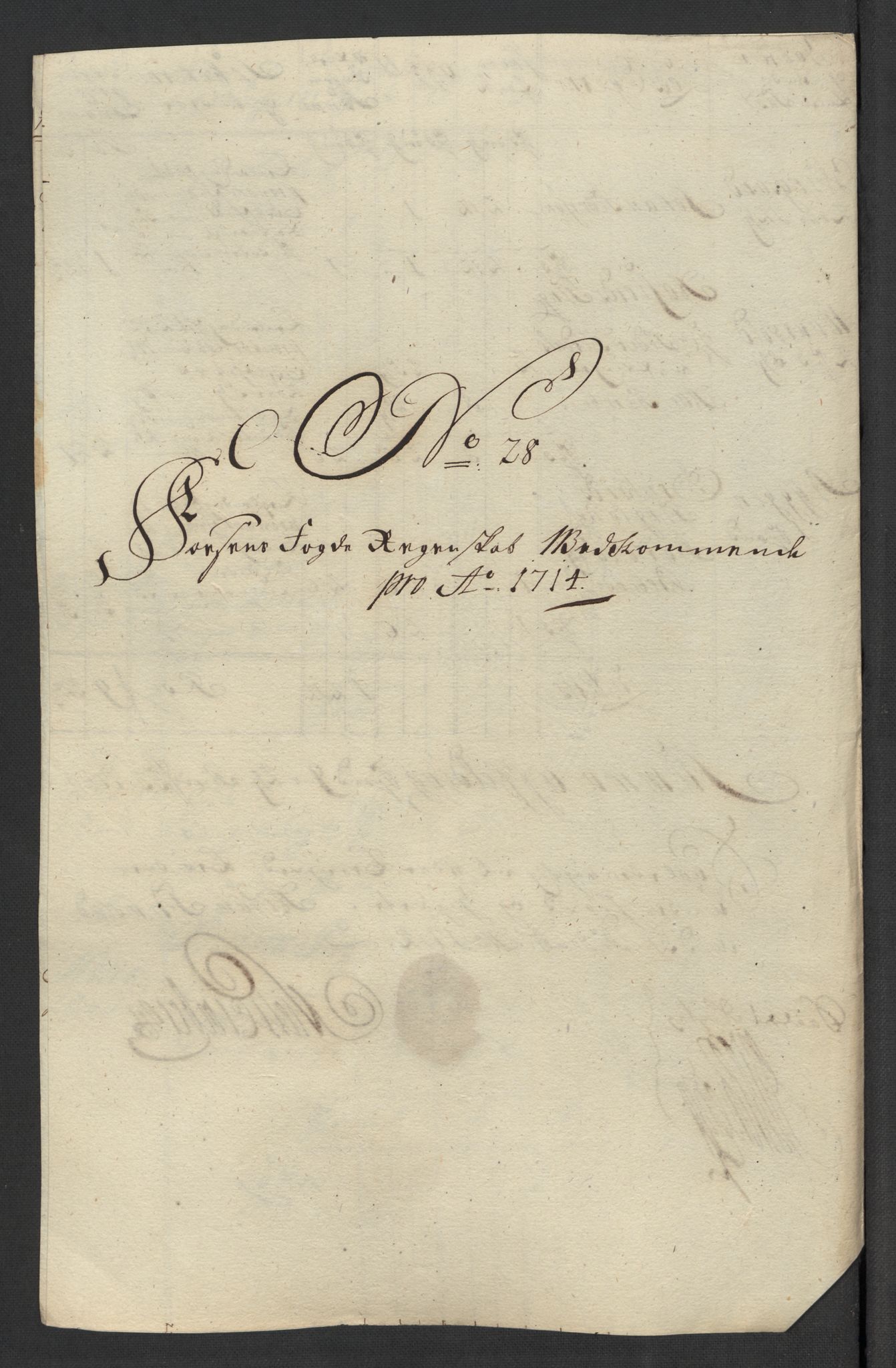 Rentekammeret inntil 1814, Reviderte regnskaper, Fogderegnskap, RA/EA-4092/R57/L3862: Fogderegnskap Fosen, 1714, p. 187