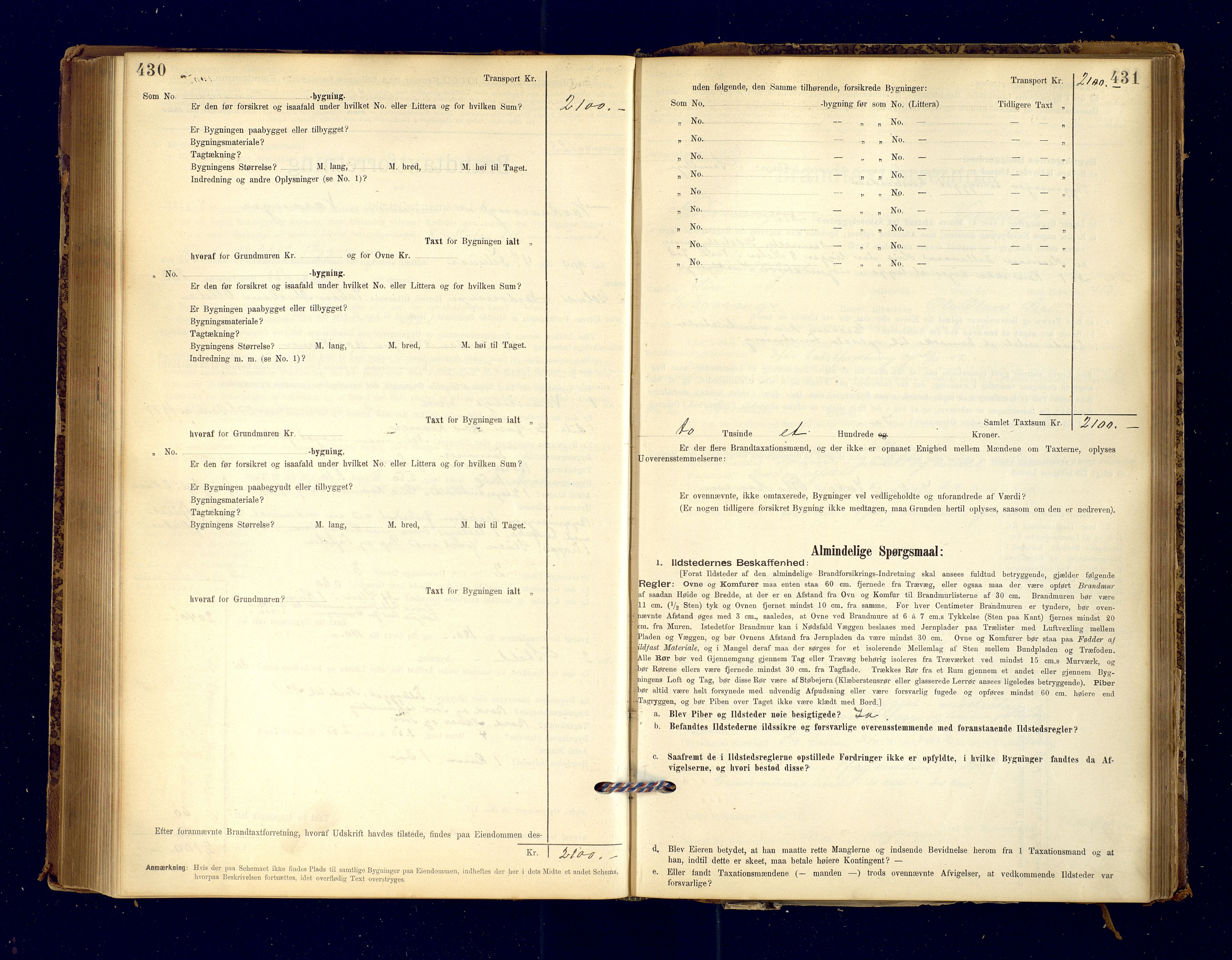 Nord-Varanger (Vadsø) lensmannskontor, SATØ/S-1166/1/Fp/Fpb/L0198: Branntakstprotokoller, 1895-1913, p. 430-431