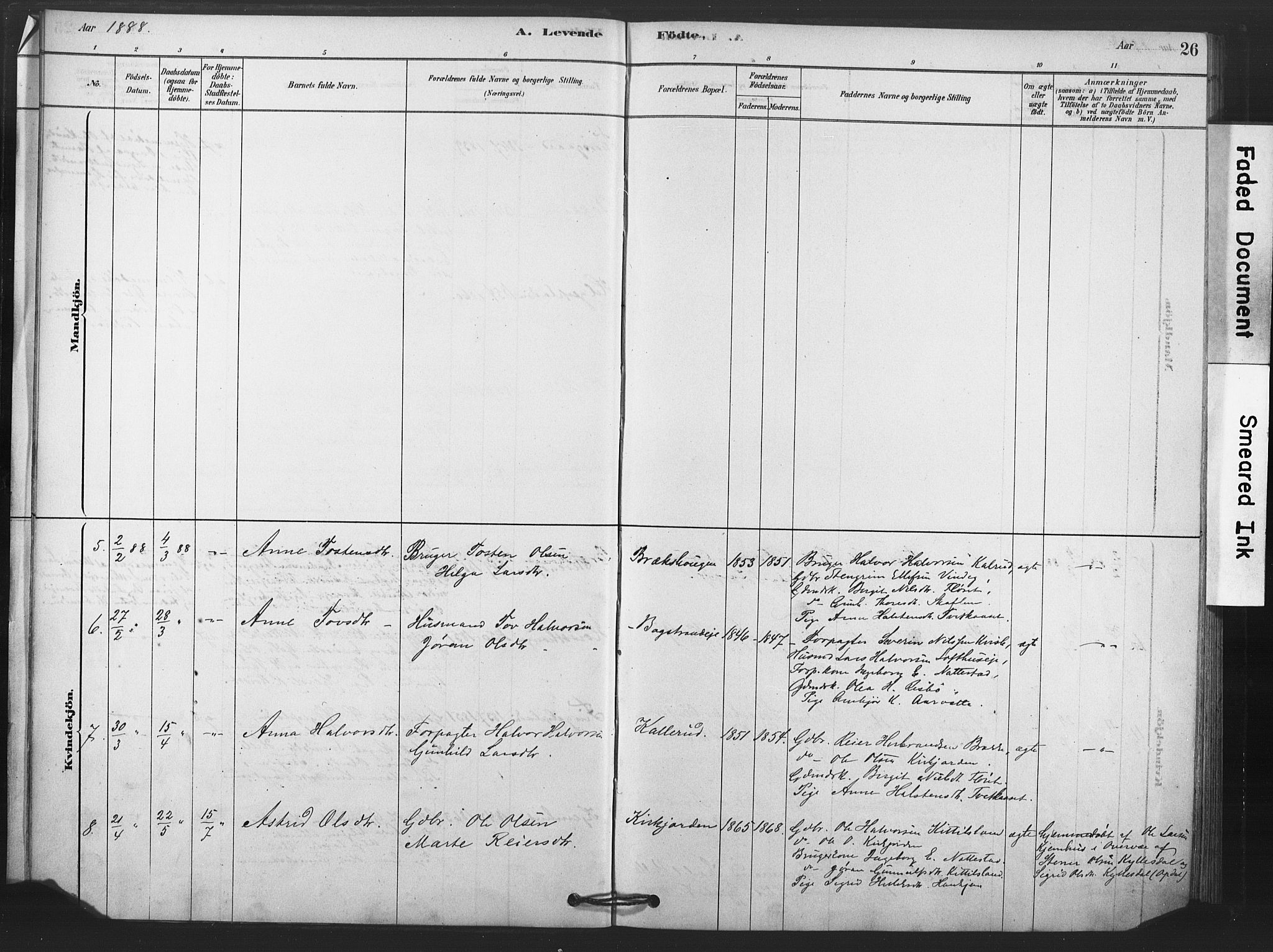 Rollag kirkebøker, AV/SAKO-A-240/F/Fb/L0001: Parish register (official) no. II 1, 1878-1899, p. 26