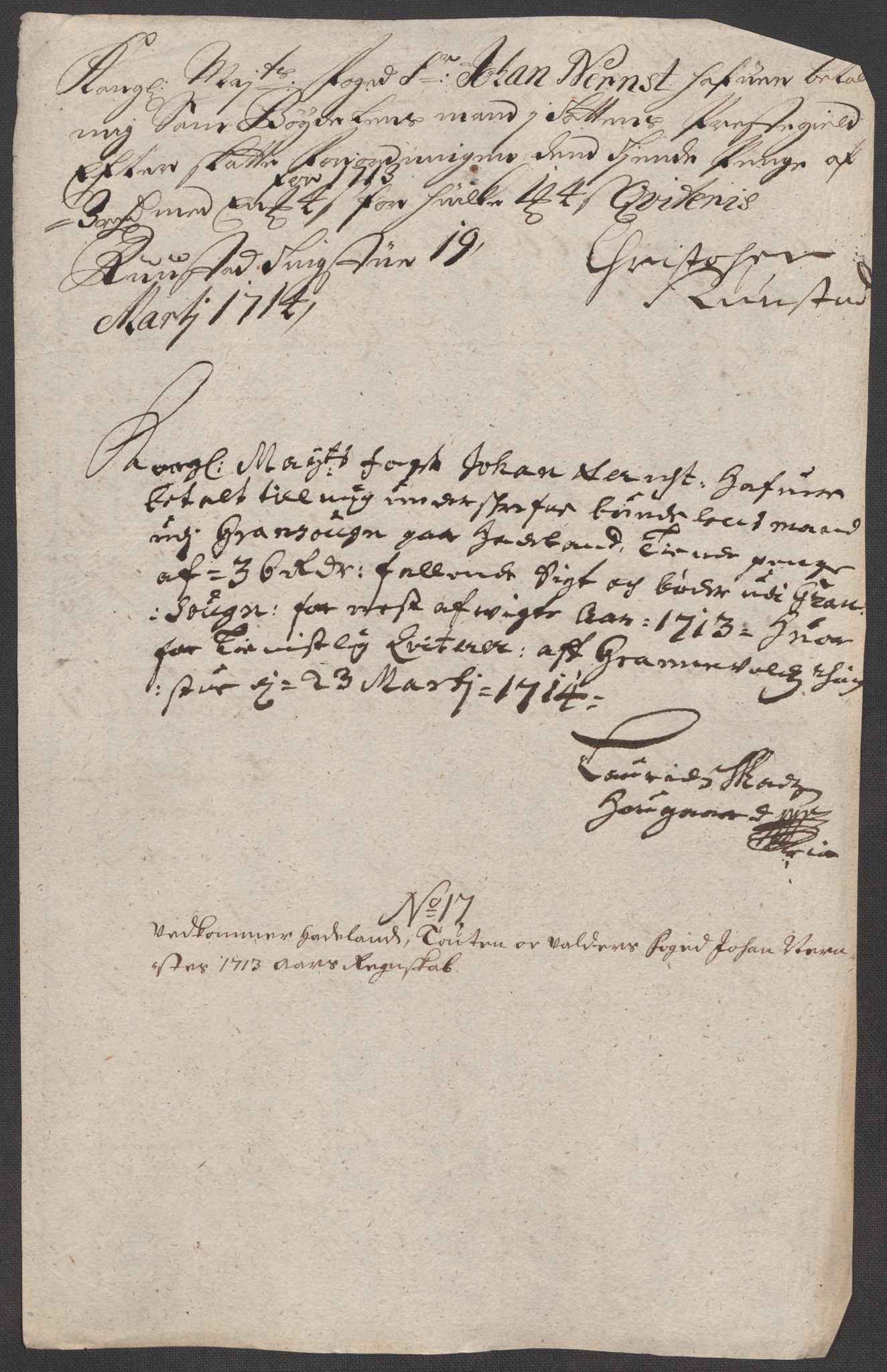 Rentekammeret inntil 1814, Reviderte regnskaper, Fogderegnskap, RA/EA-4092/R18/L1311: Fogderegnskap Hadeland, Toten og Valdres, 1713, p. 189