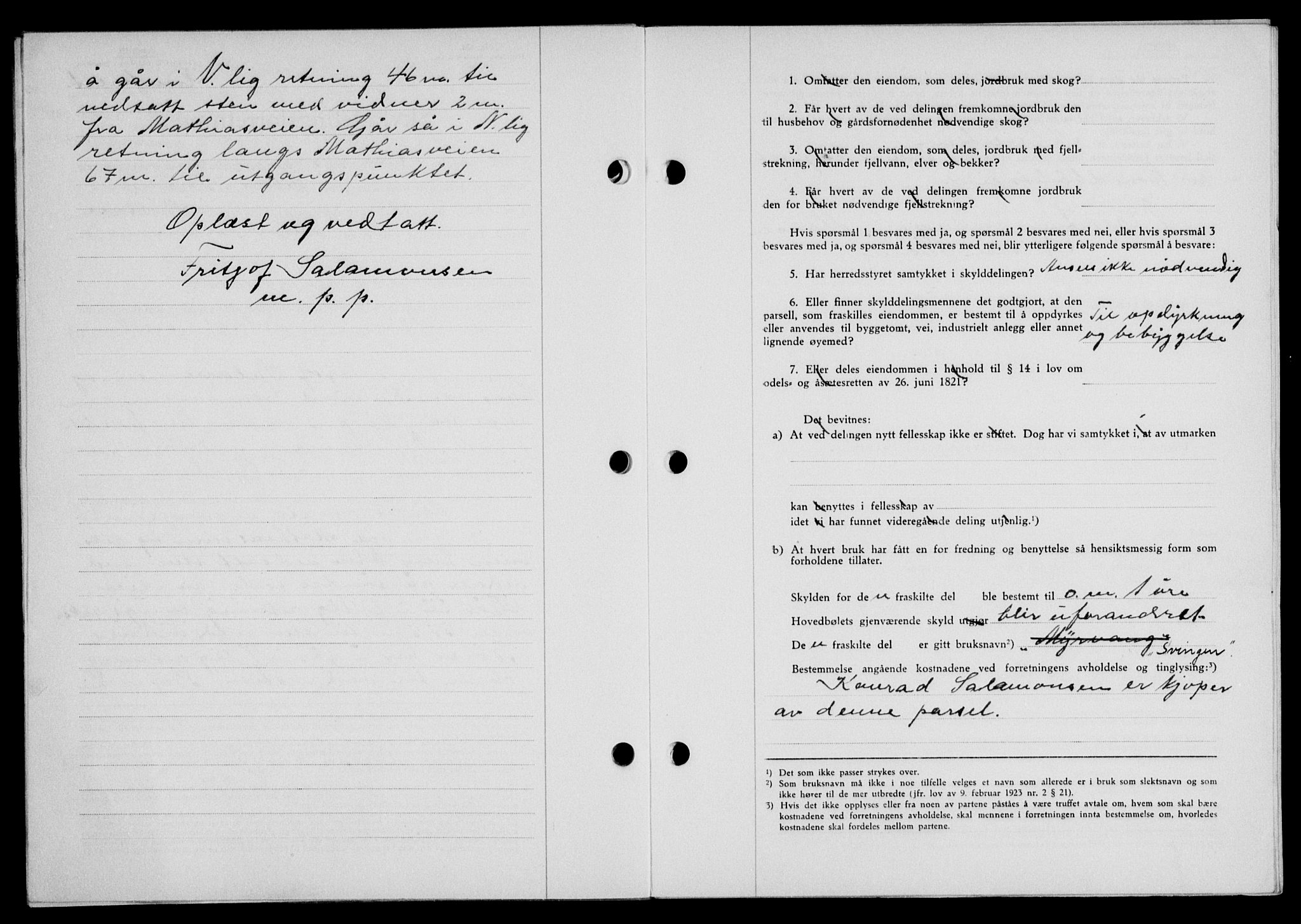 Lofoten sorenskriveri, SAT/A-0017/1/2/2C/L0013a: Mortgage book no. 13a, 1944-1946, Diary no: : 564/1945