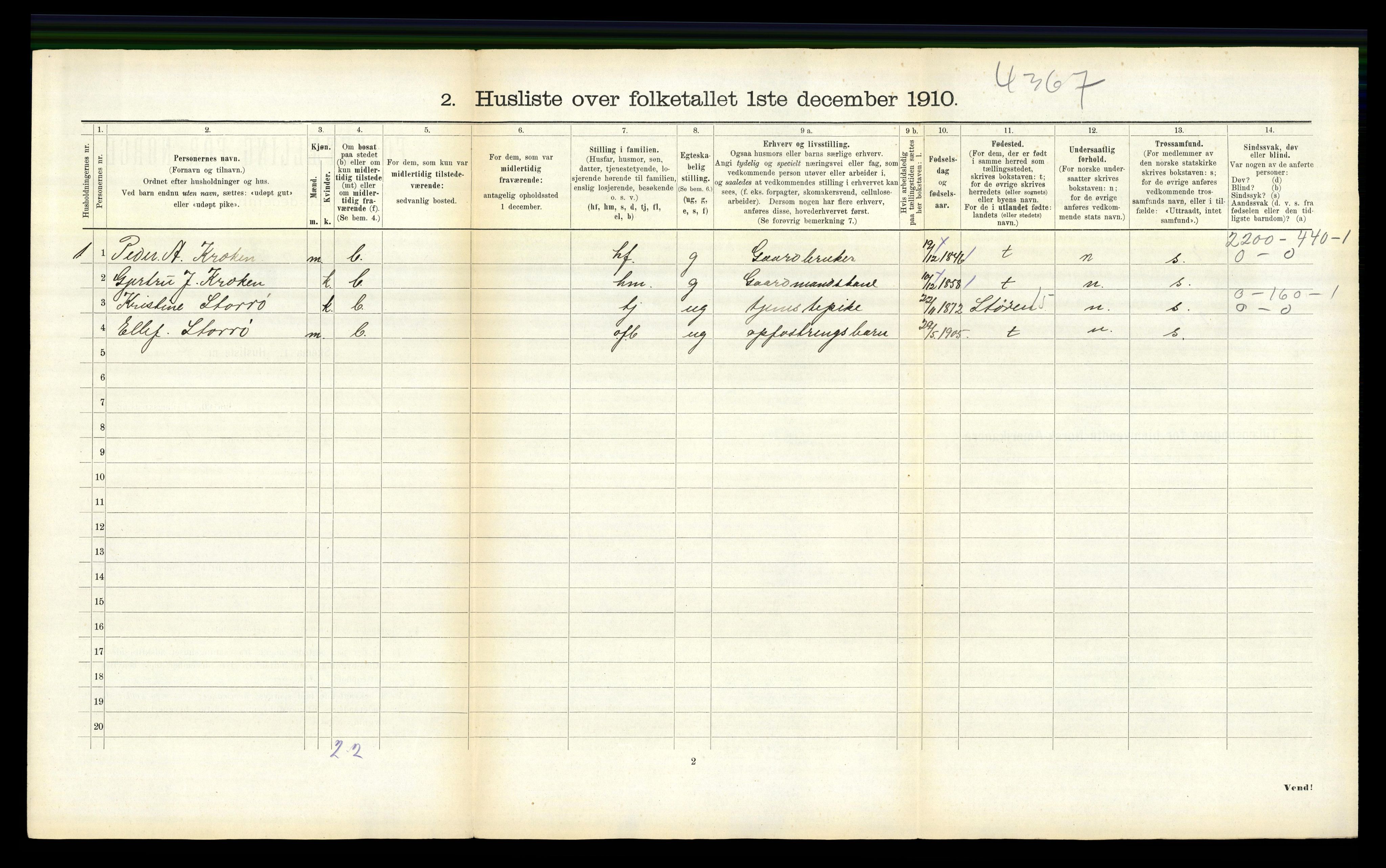 RA, 1910 census for Budal, 1910, p. 112