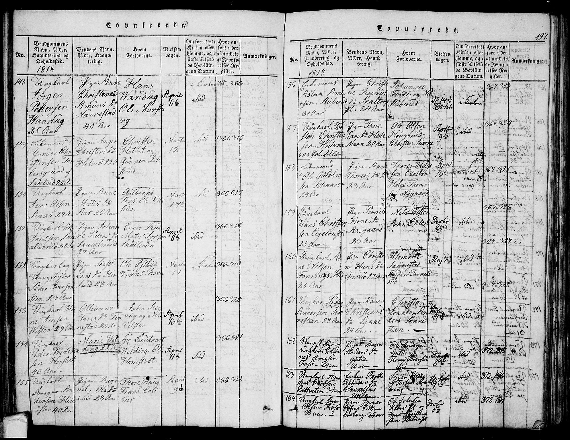 Eidsberg prestekontor Kirkebøker, AV/SAO-A-10905/G/Ga/L0001: Parish register (copy) no. I 1, 1814-1831, p. 197