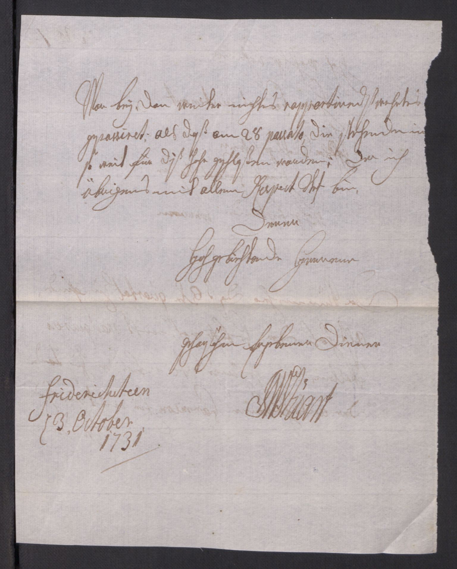 Kommanderende general (KG I) med Det norske krigsdirektorium, AV/RA-EA-5419/D/L0154: Fredriksten festning: Brev, inventarfortegnelser og regnskapsekstrakter, 1730-1739, p. 64