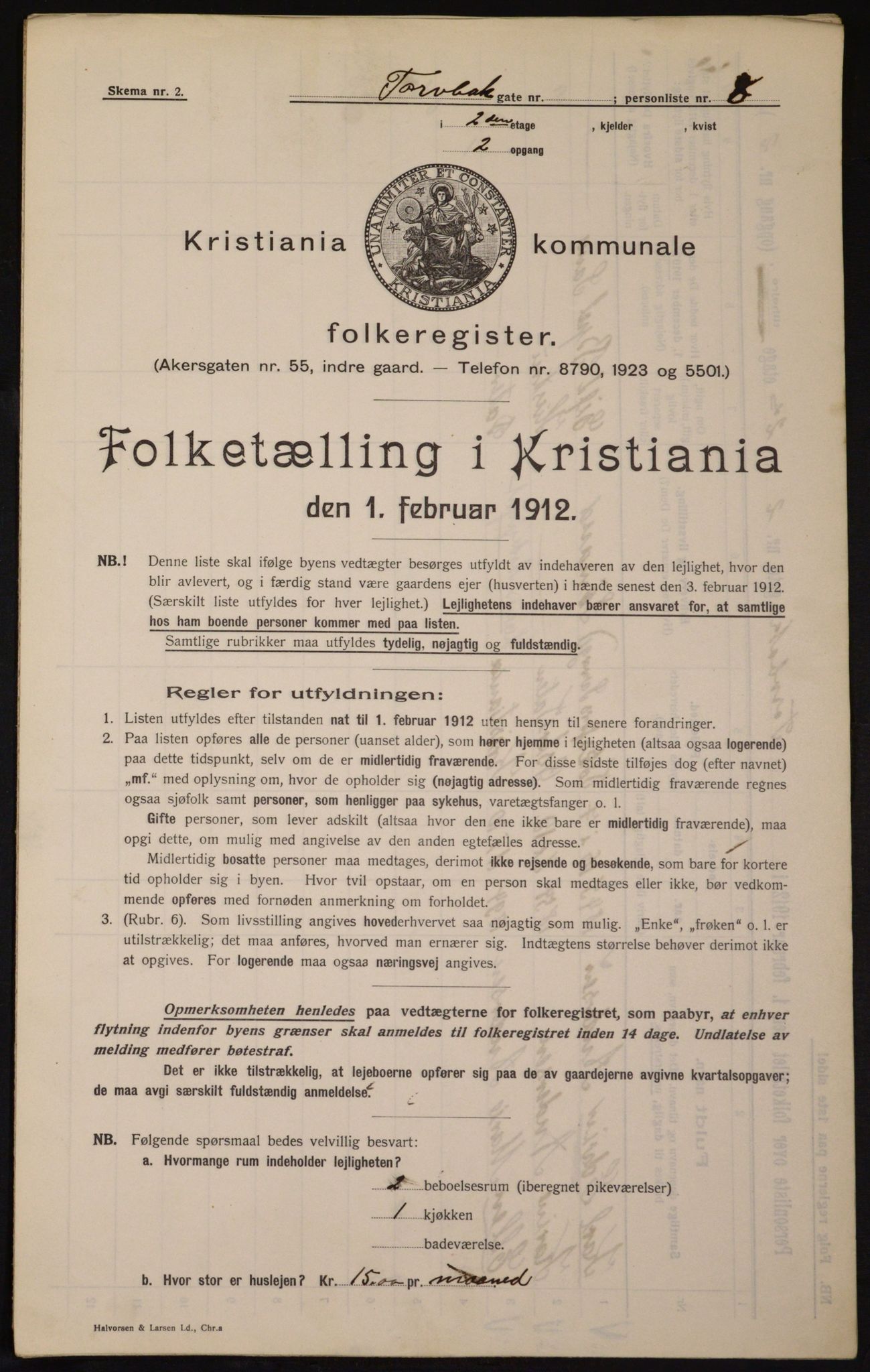 OBA, Municipal Census 1912 for Kristiania, 1912, p. 114997