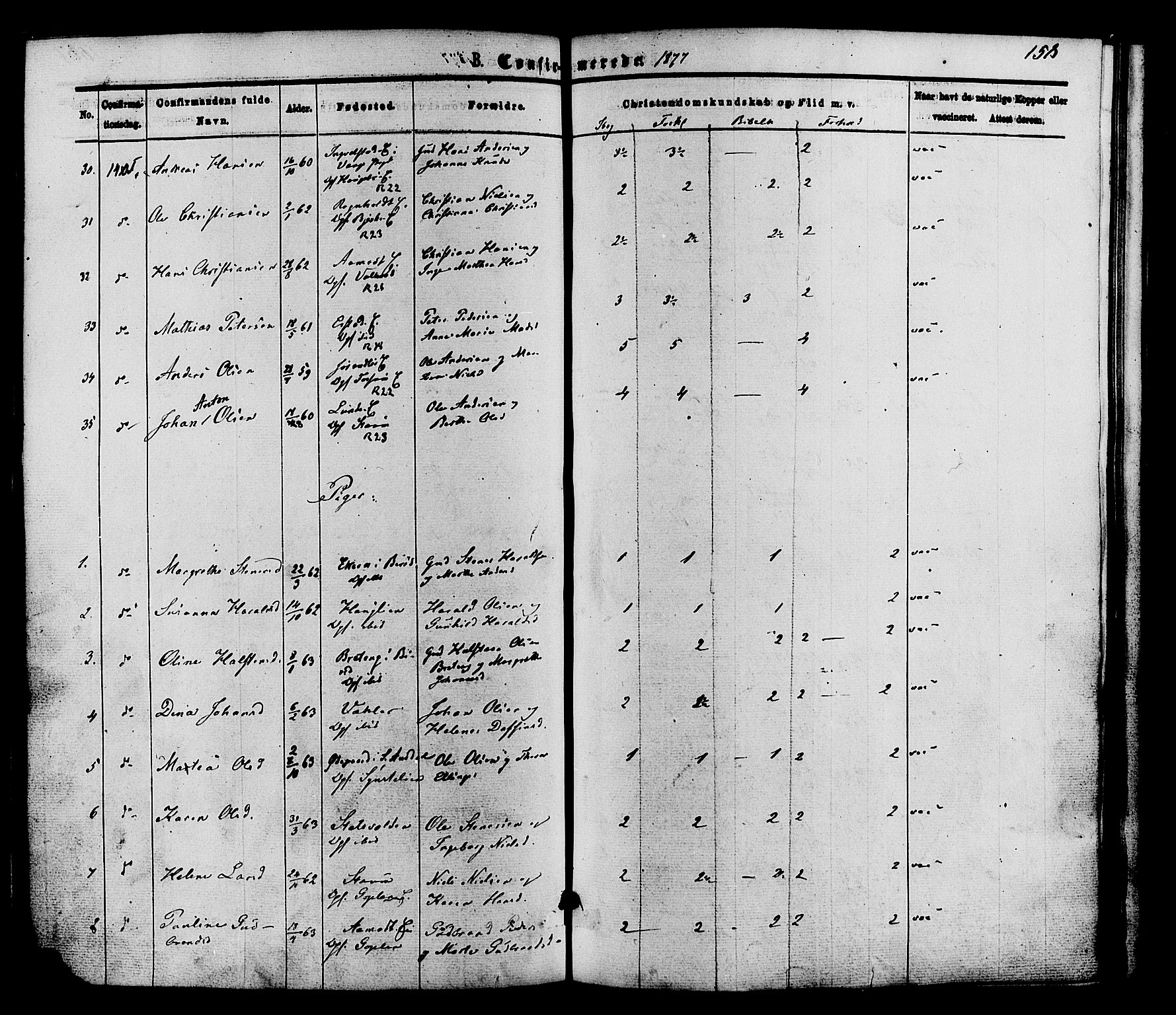 Nordre Land prestekontor, AV/SAH-PREST-124/H/Ha/Haa/L0002: Parish register (official) no. 2, 1872-1881, p. 158