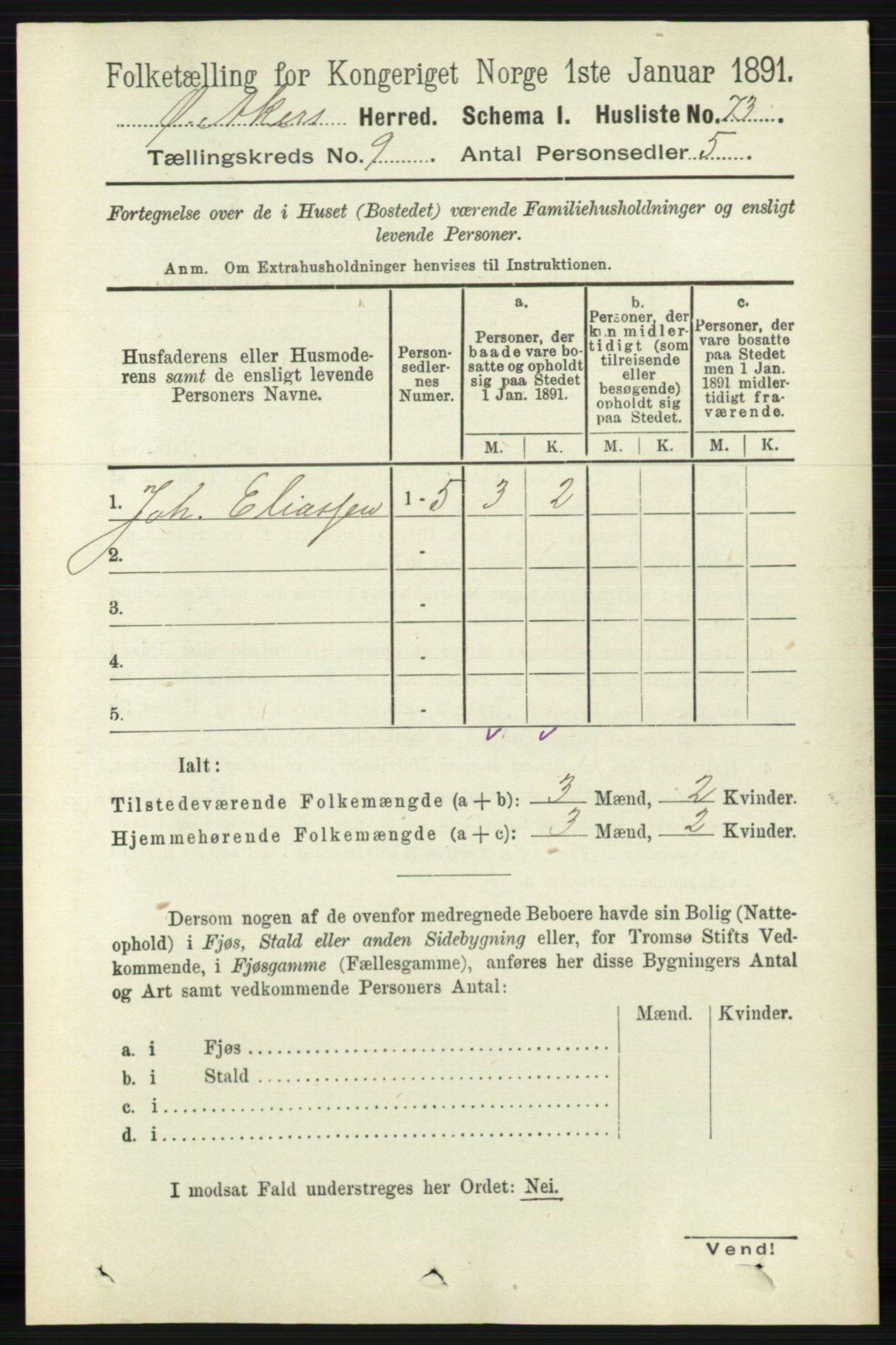 RA, 1891 census for 0218 Aker, 1891, p. 8359